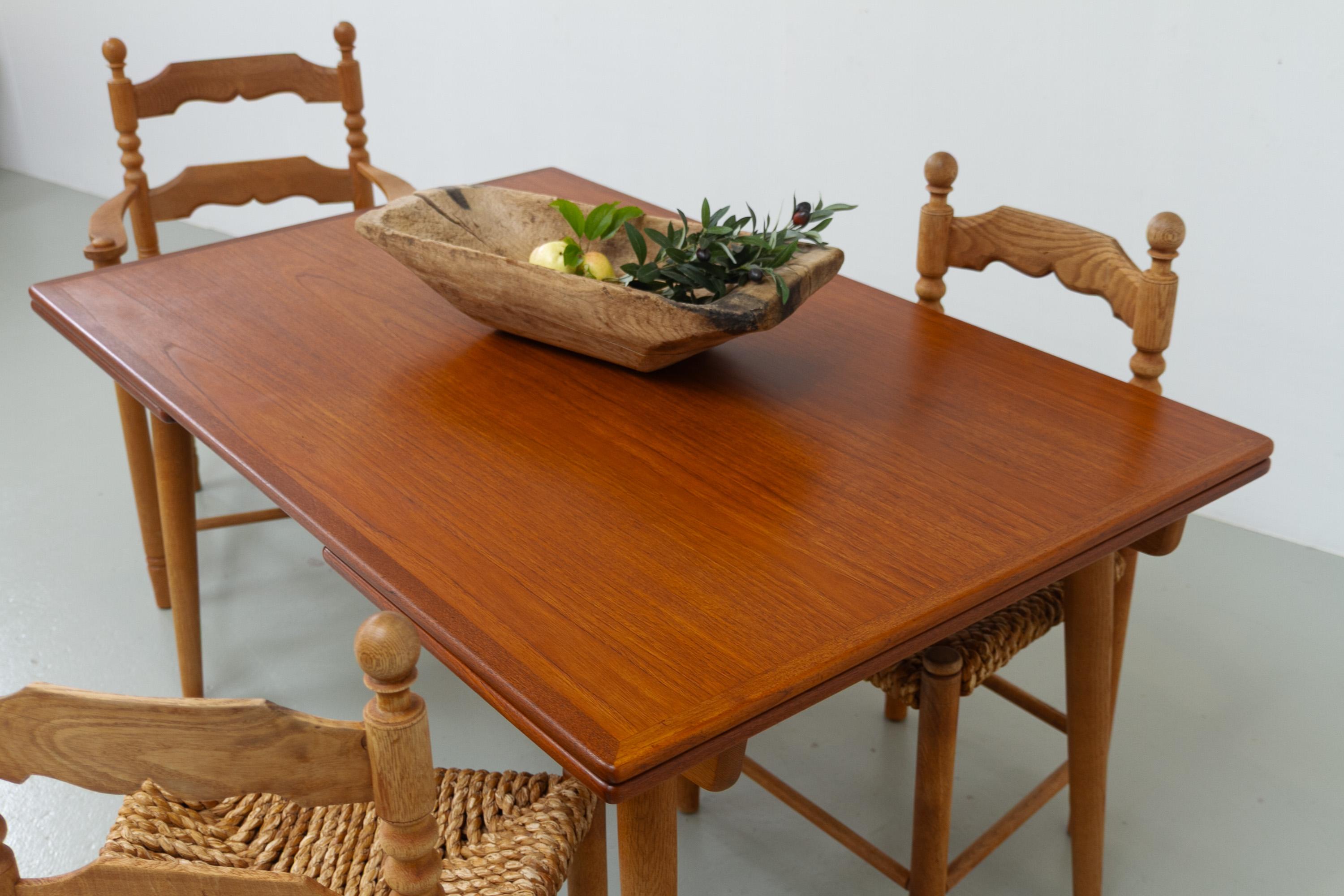 Danish Teak and Oak AT-312 Dining Table by Hans Wegner for Andreas Tuck, 1960s en venta 12