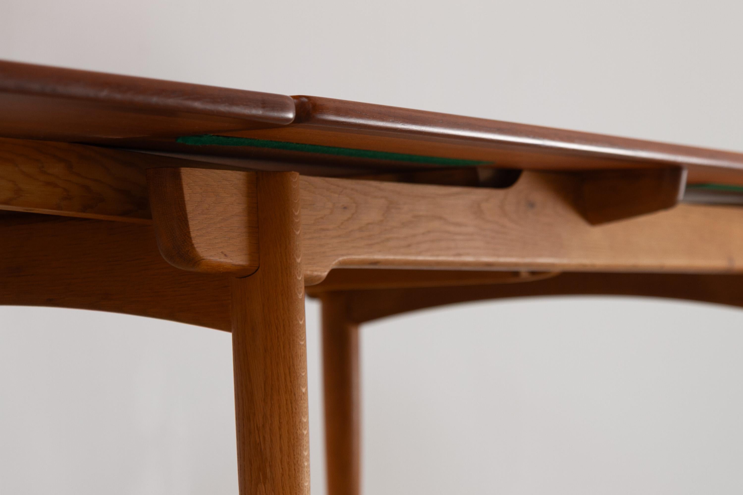 Danish Teak and Oak AT-312 Dining Table by Hans Wegner for Andreas Tuck, 1960s en Bueno estado para la venta en Asaa, DK