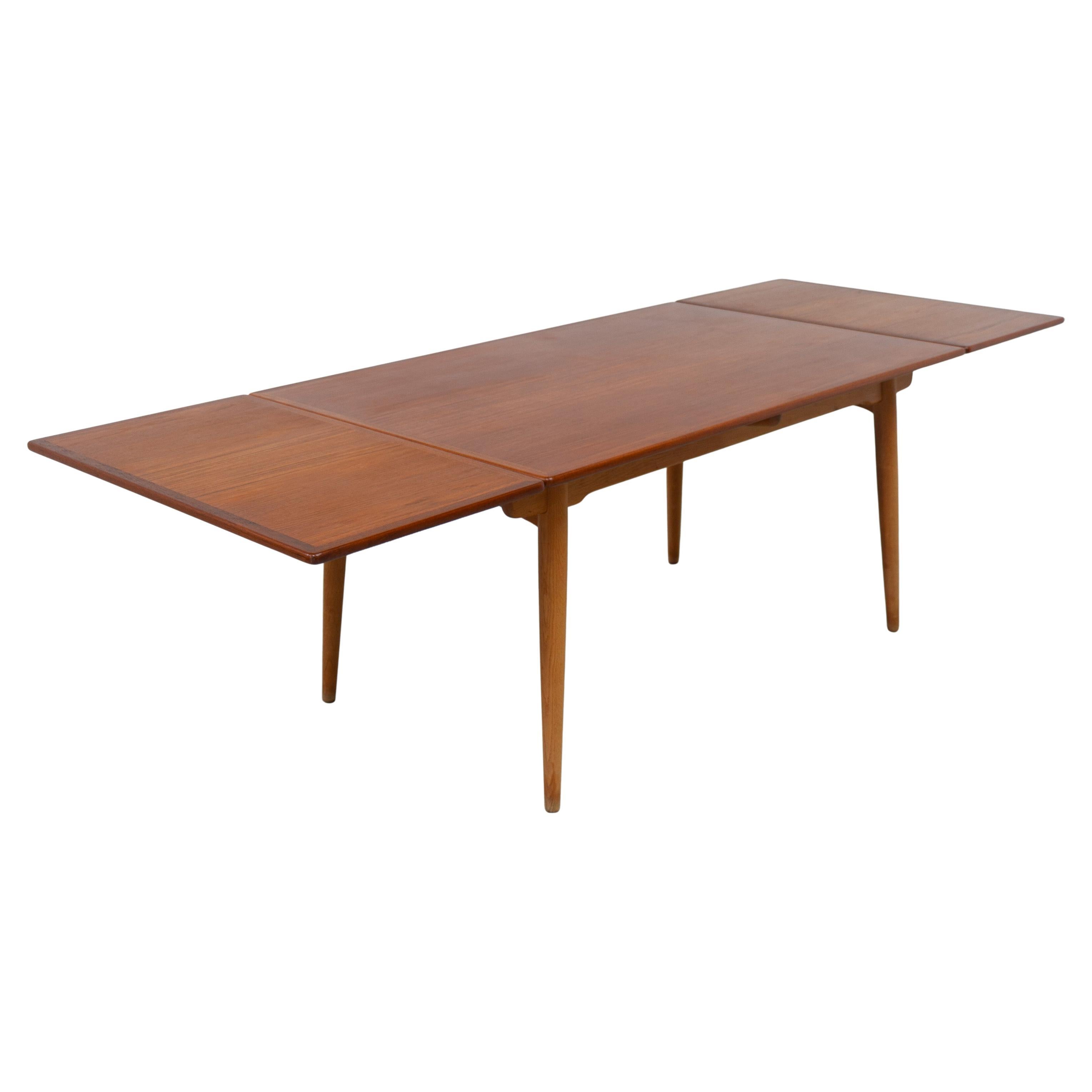 Danish Teak and Oak AT-312 Dining Table by Hans Wegner for Andreas Tuck, 1960s
