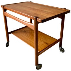 Danish Teak and Oak Drinks Trolley by Hans J. Wegner for Andreas Tuck, 1960s