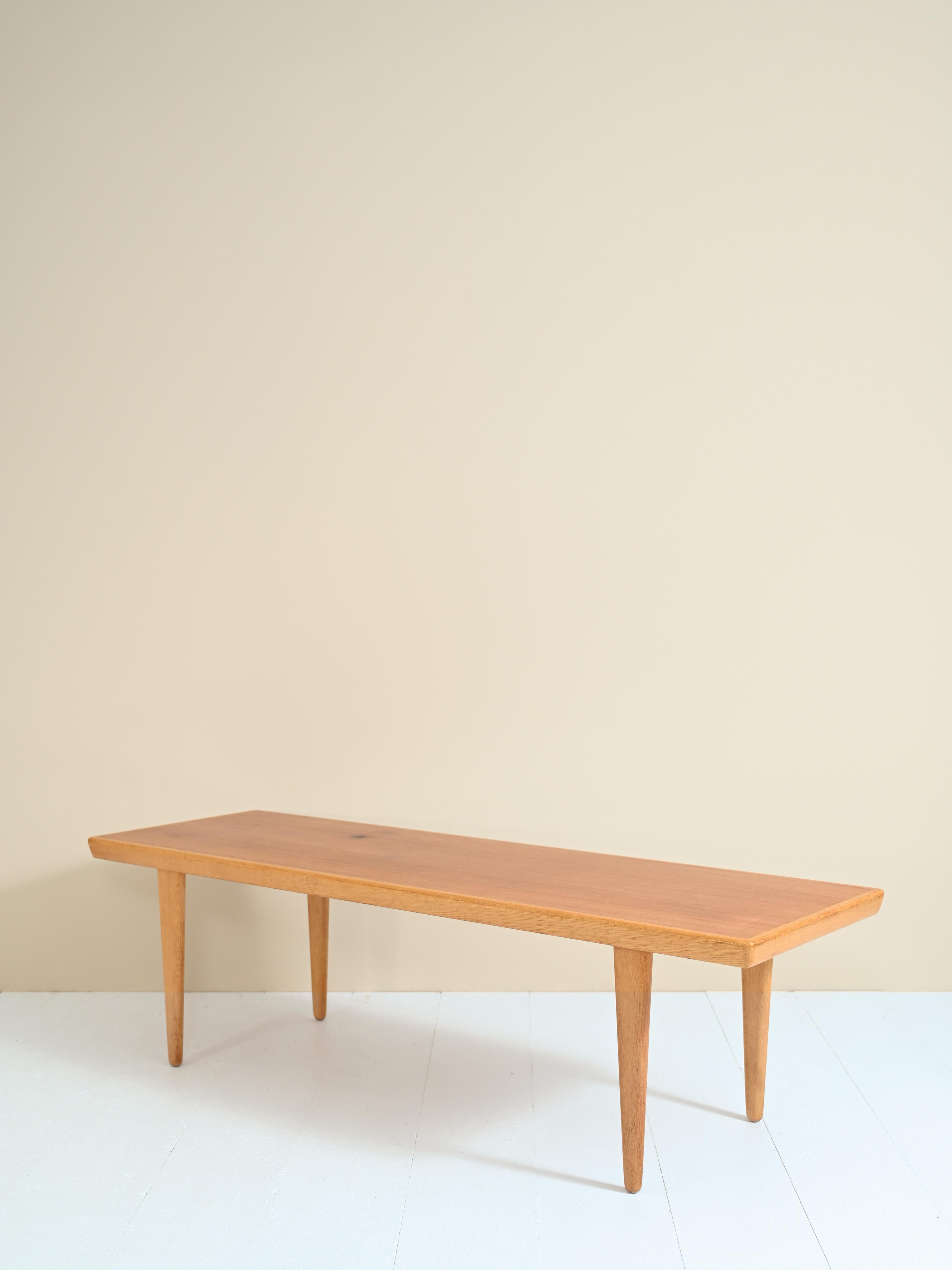 Danish Teak and Oak Living Room Table For Sale 1