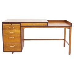 Escritorio danés de teca y madera de roble