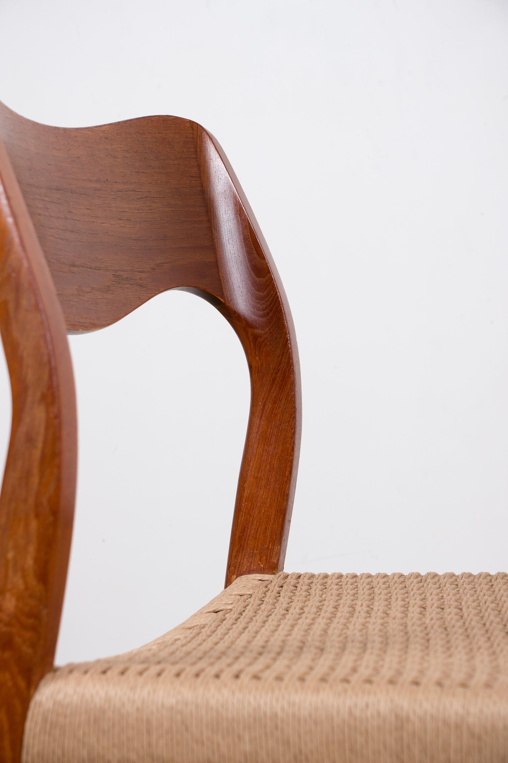 Danish Teak and rope chair, model 71 by Niels Otto Moller 1960. 4