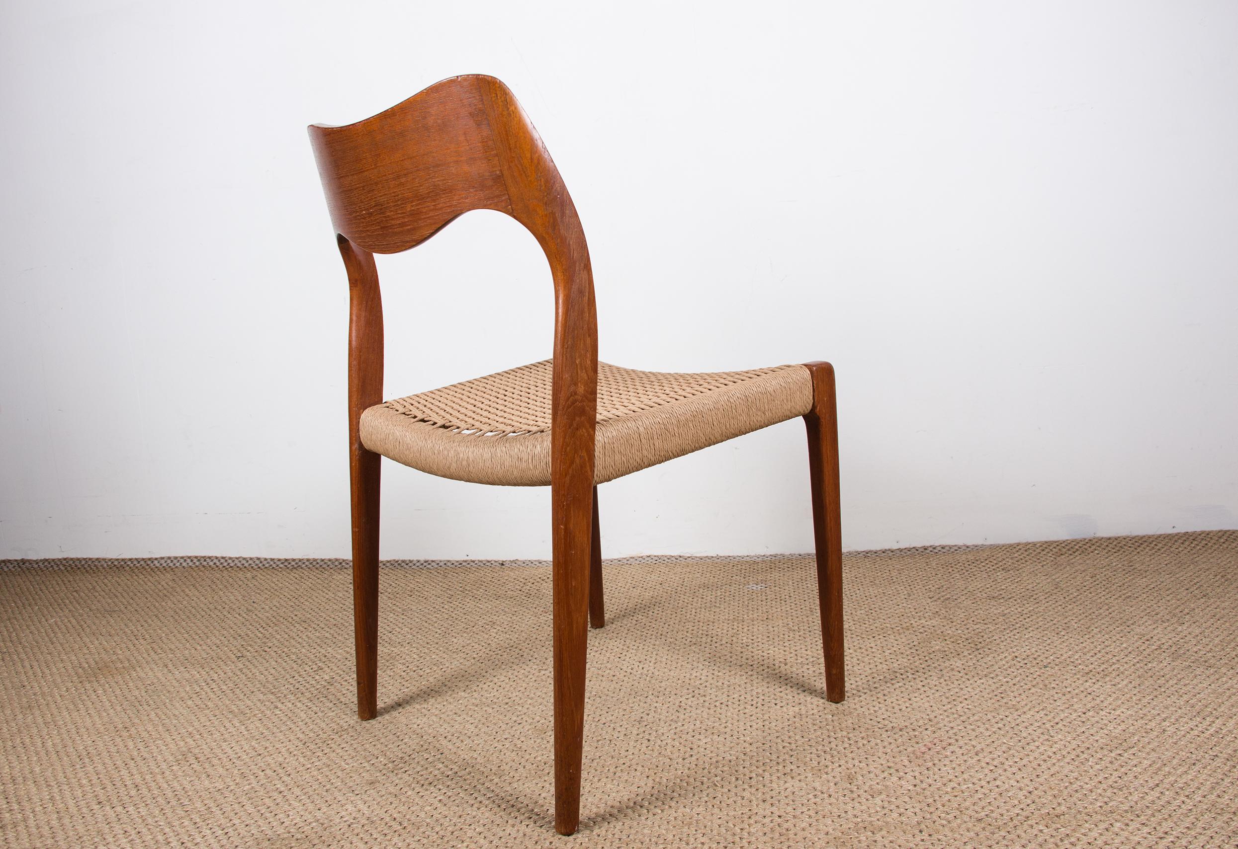 Danish Teak and rope chair, model 71 by Niels Otto Moller 1960. 5