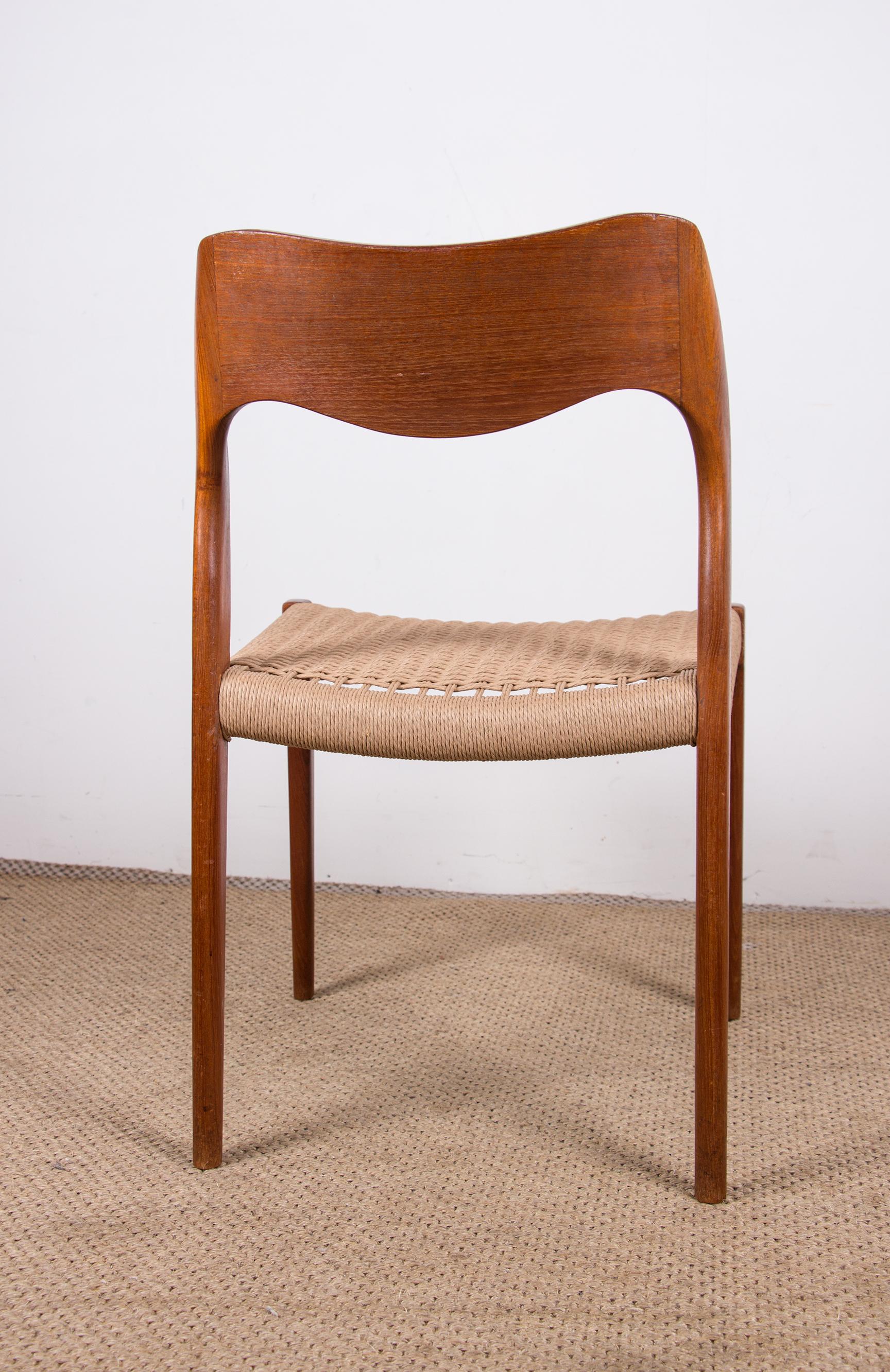 Danish Teak and rope chair, model 71 by Niels Otto Moller 1960. 8