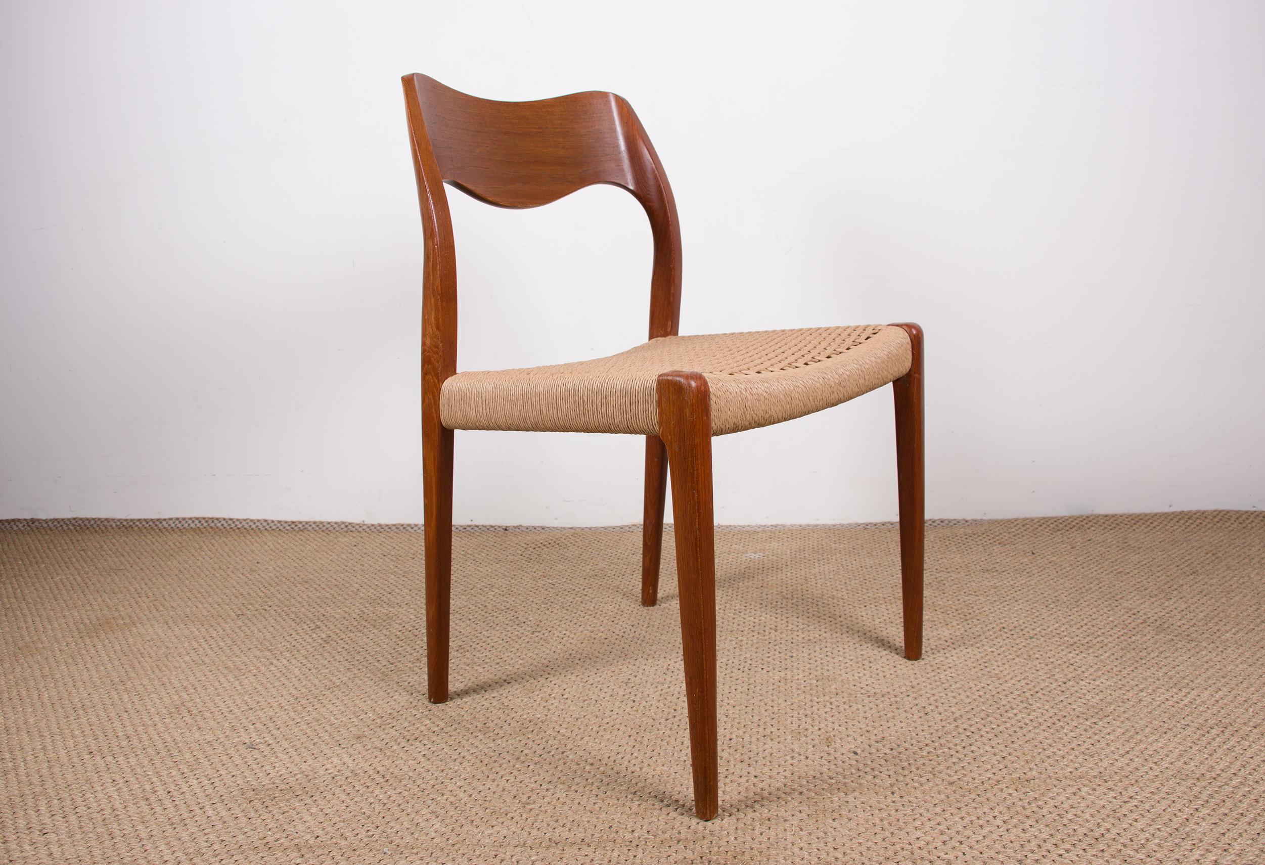 Danish Teak and rope chair, model 71 by Niels Otto Moller 1960. 2