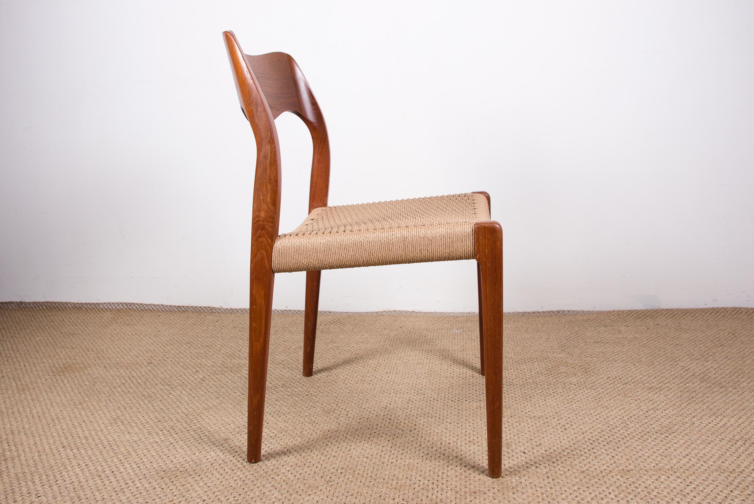 Danish Teak and rope chair, model 71 by Niels Otto Moller 1960. 3