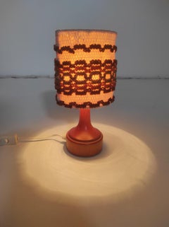 Lampada da tavolo danese in teak e corda anni '60