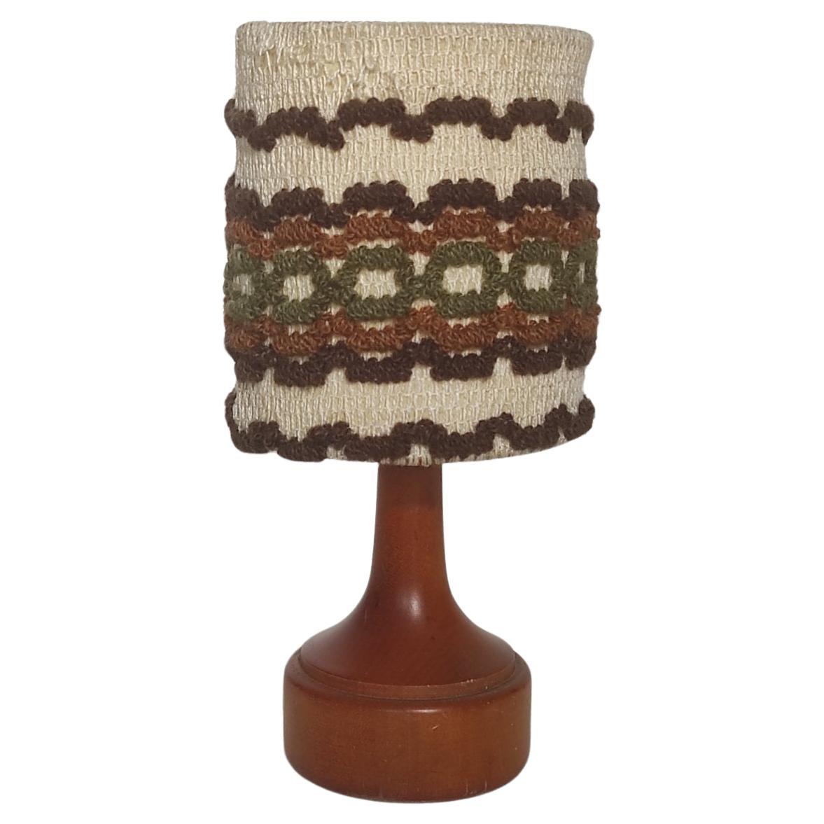 Danish Teak and Rope Table Lamp 1960s For Sale