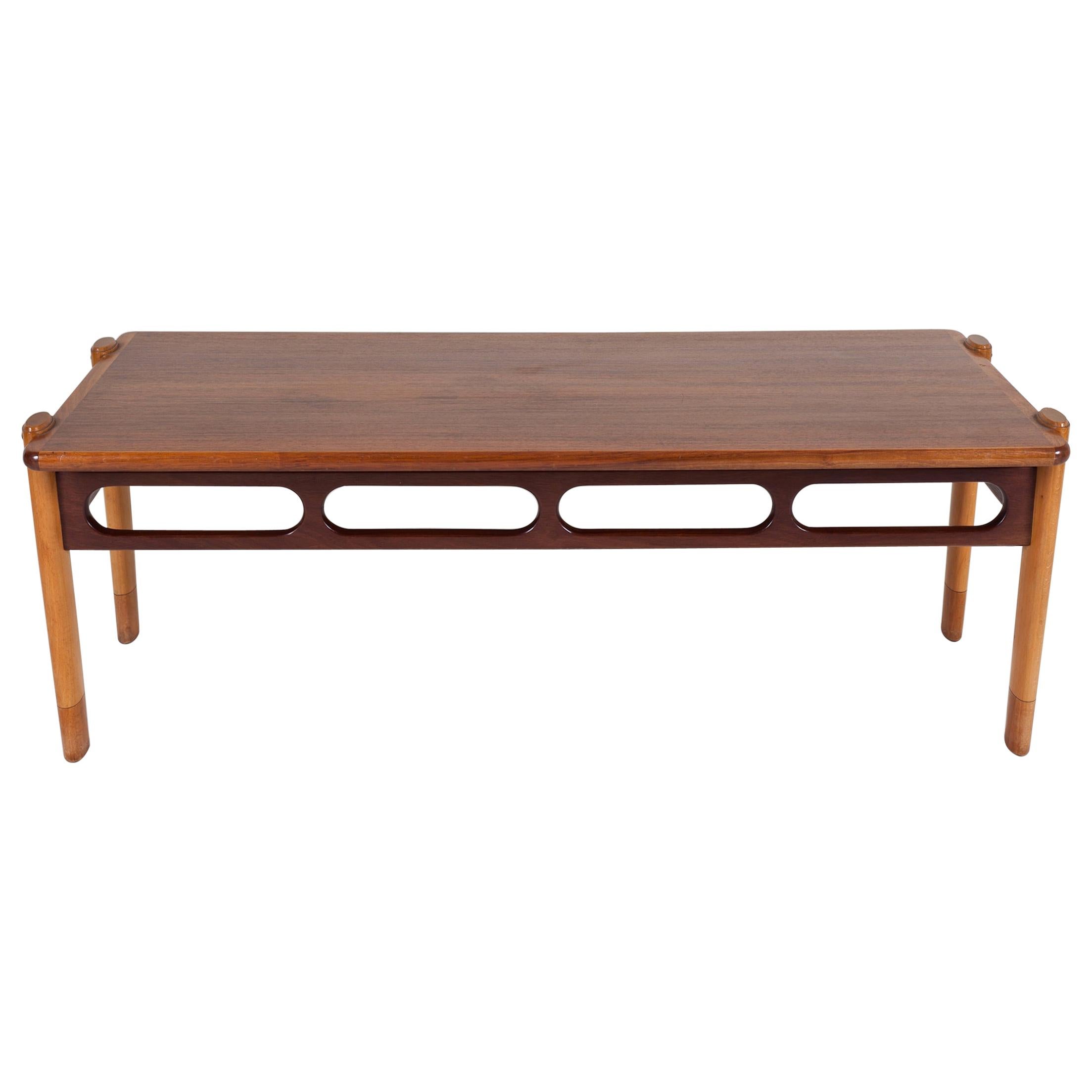 Danish Teak and Rosewood Coffee Table For Sale