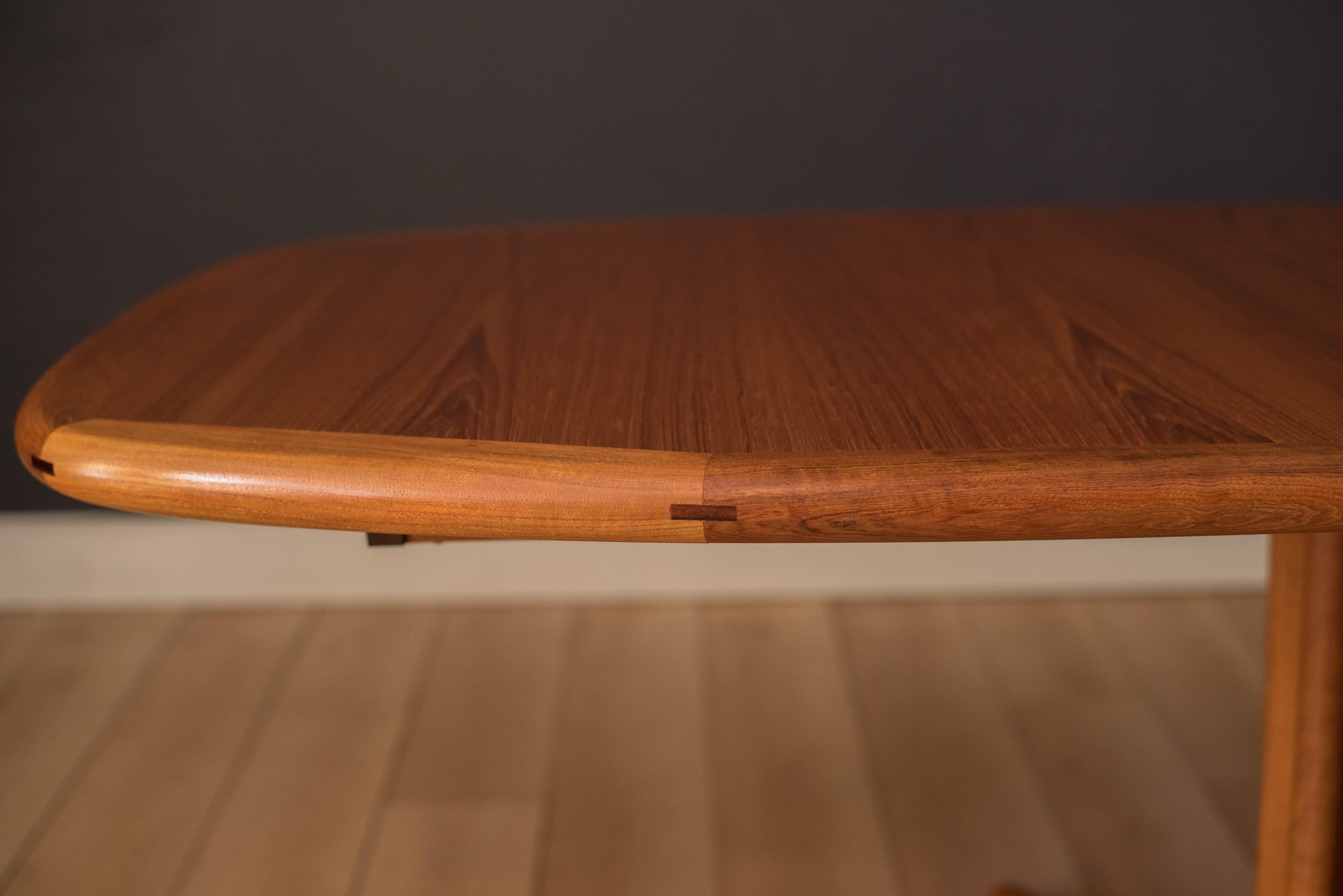 Danish Teak and Rosewood Oval Extending Double Pedestal Dining Table by Rasmus 5