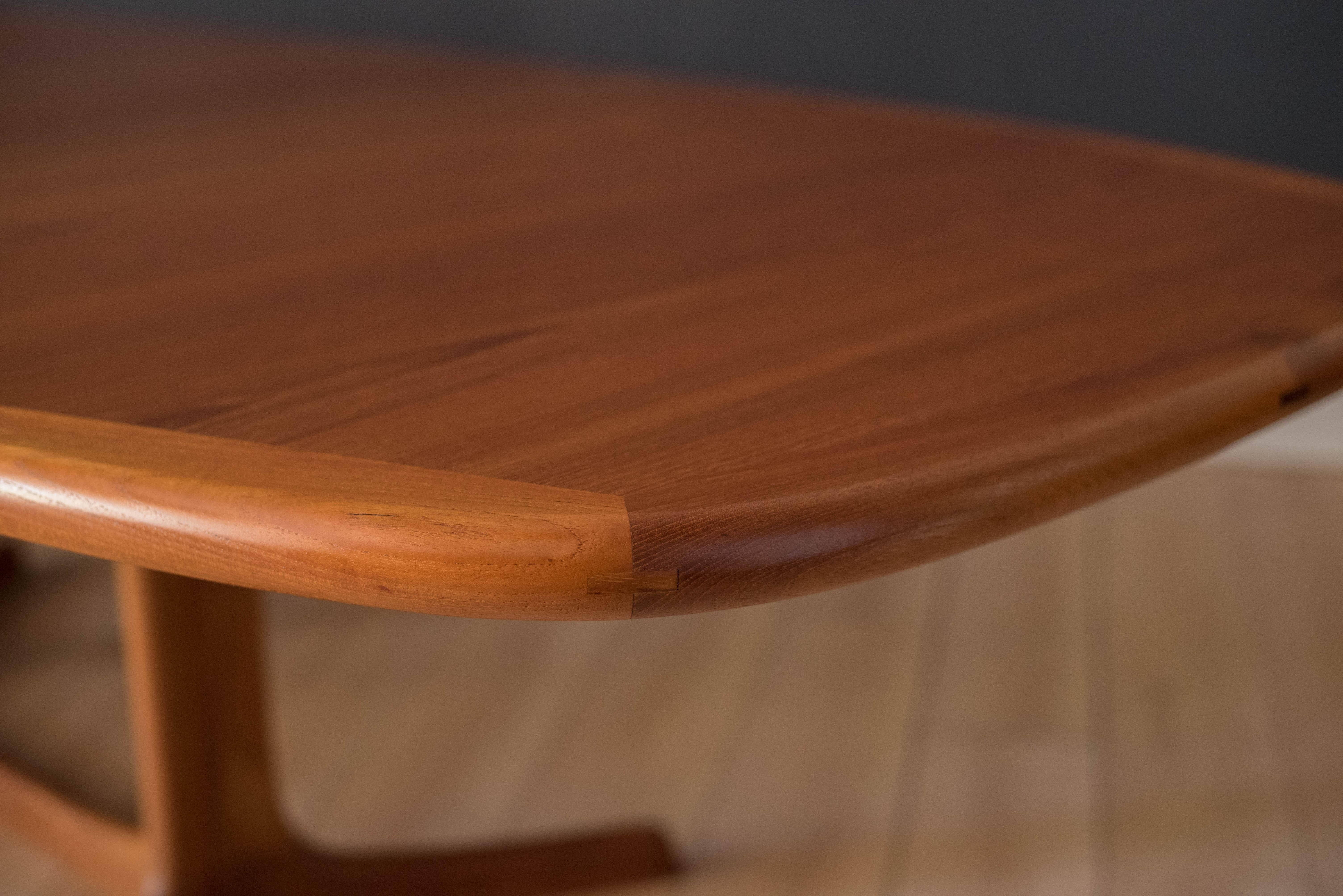 Danish Teak and Rosewood Oval Extending Double Pedestal Dining Table by Rasmus 9