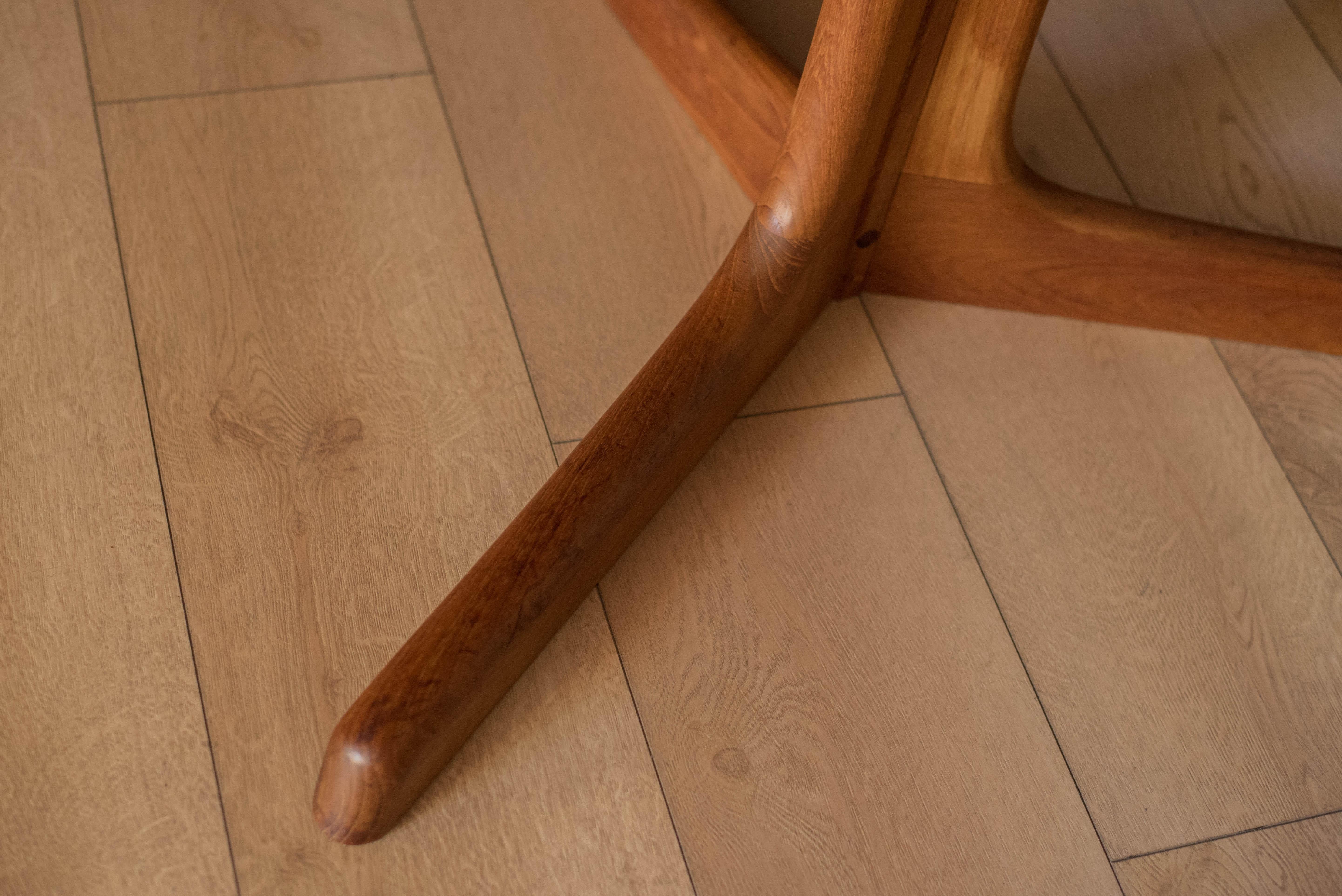 Danish Teak and Rosewood Oval Extending Double Pedestal Dining Table by Rasmus 13