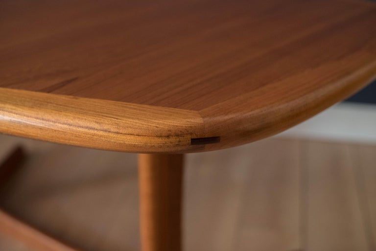 Danish Teak and Rosewood Oval Extending Double Pedestal Dining Table by