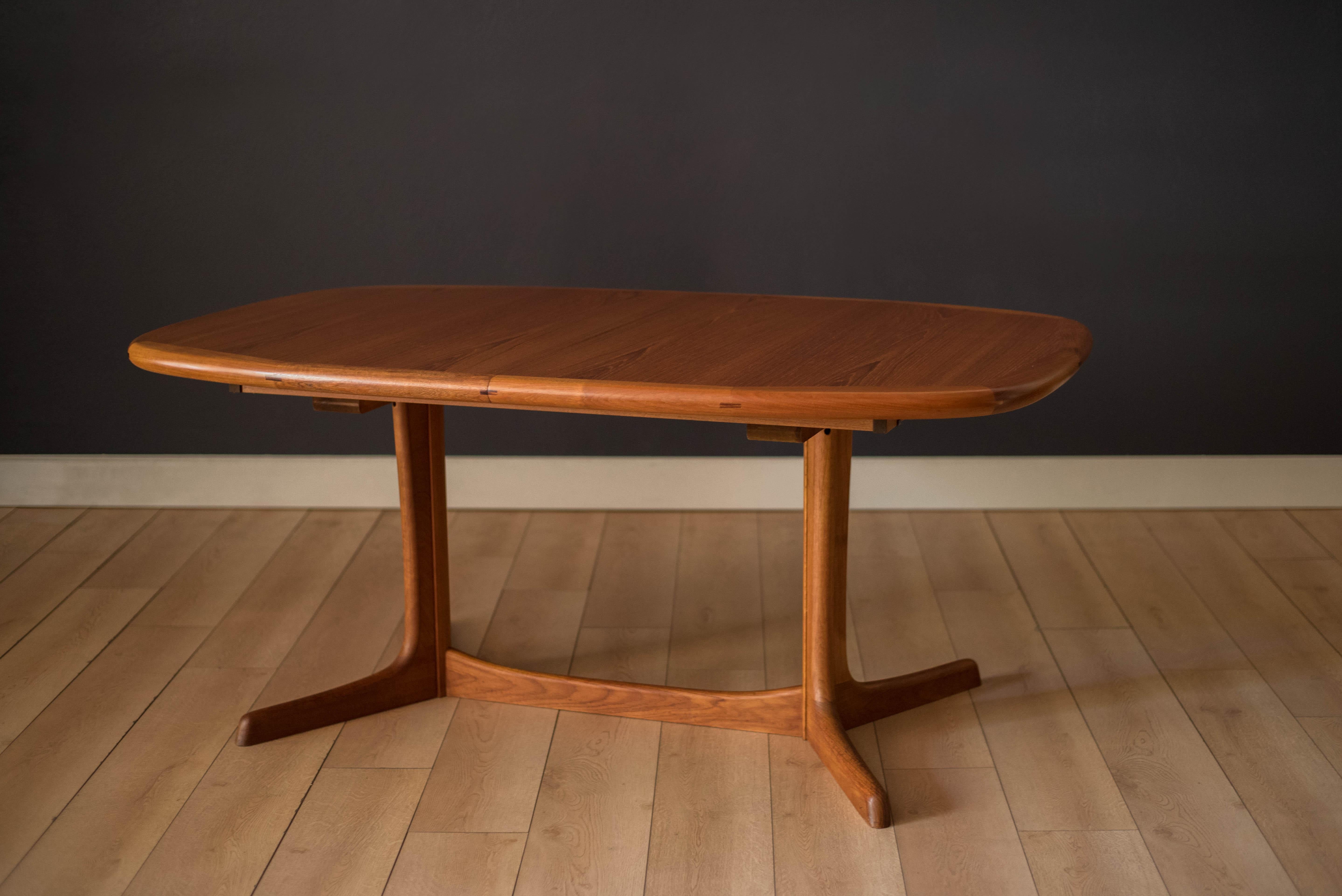 Danish Teak and Rosewood Oval Extending Double Pedestal Dining Table by Rasmus 2