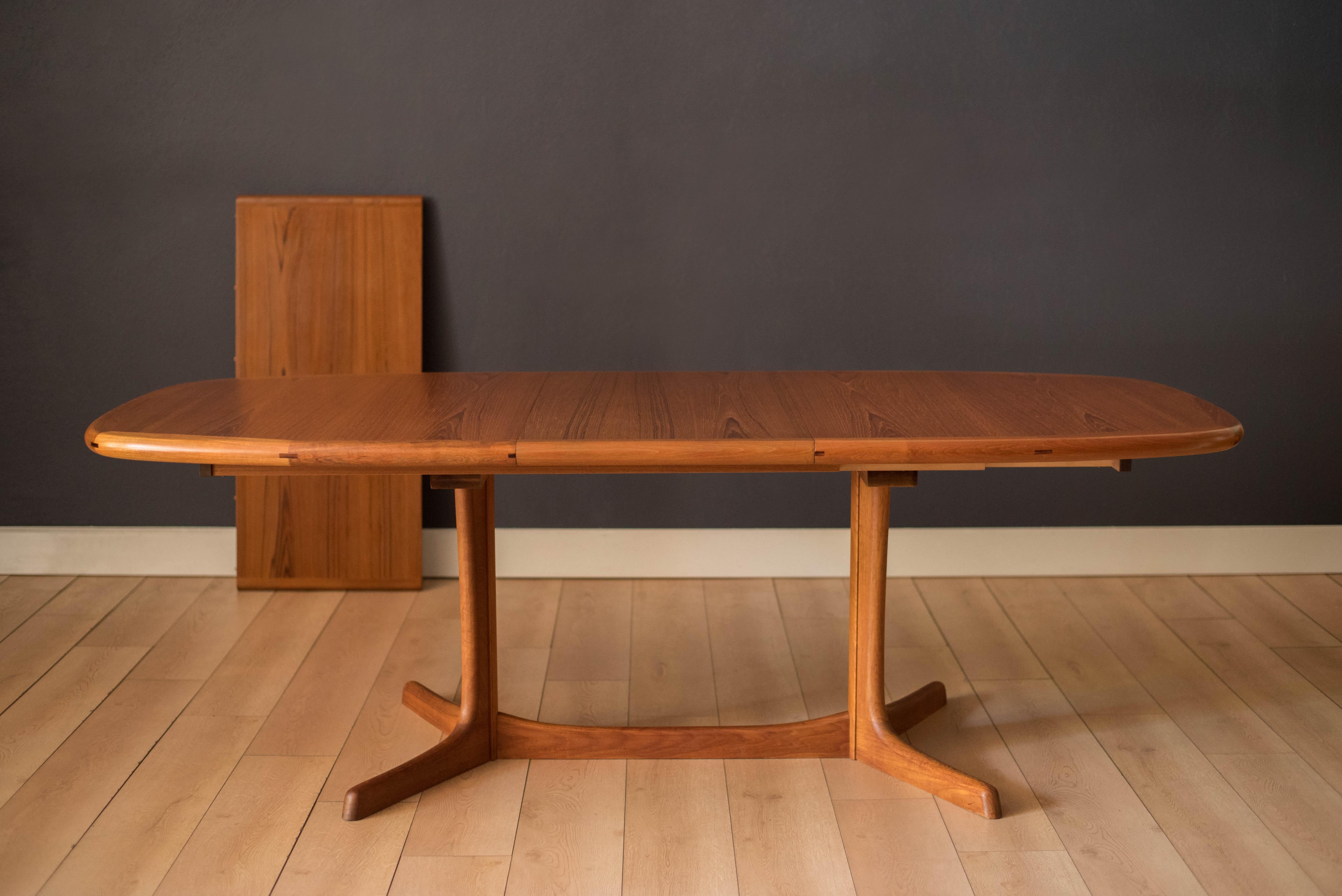 Danish Teak and Rosewood Oval Extending Double Pedestal Dining Table by Rasmus 4