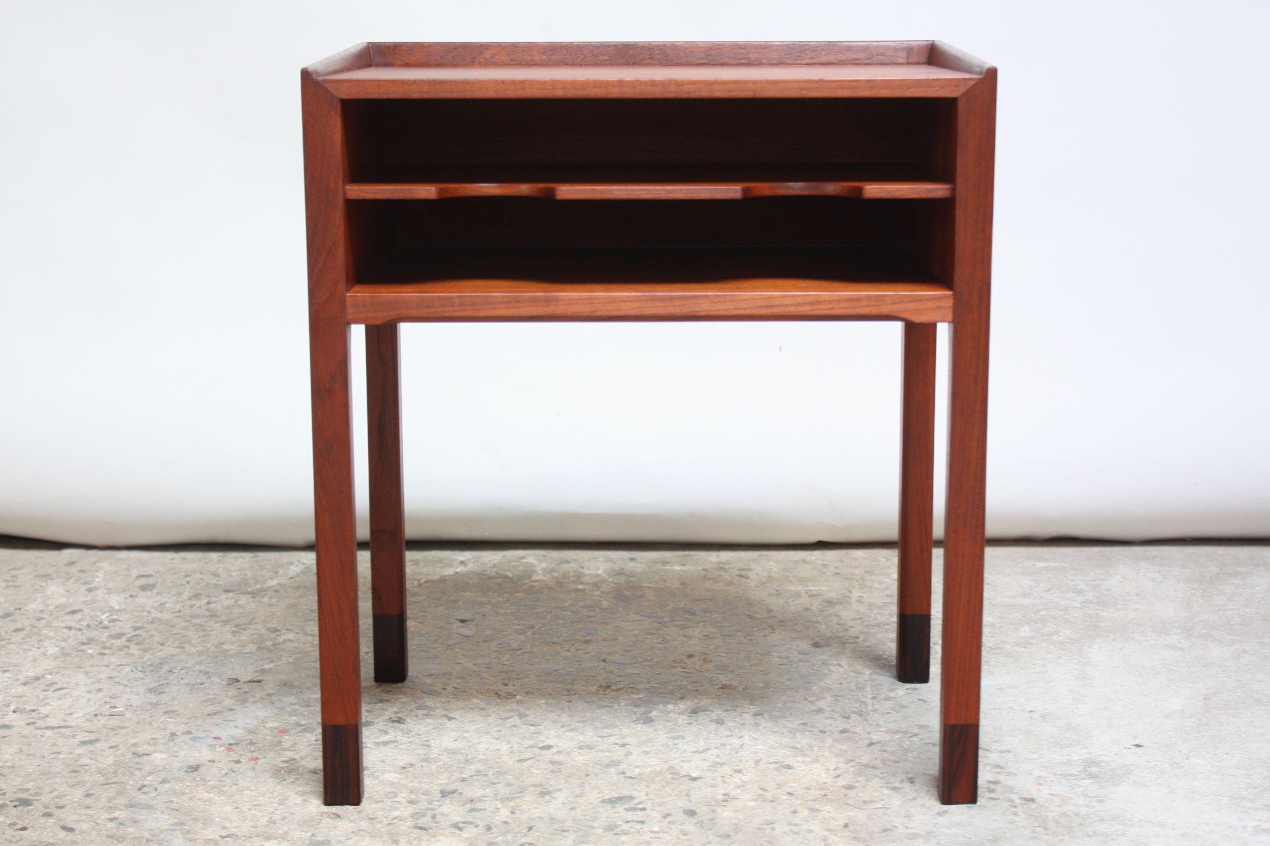 Mid-Century Modern Danish Teak and Rosewood Side Table Designed for the Rigspolitiet Headquarters For Sale