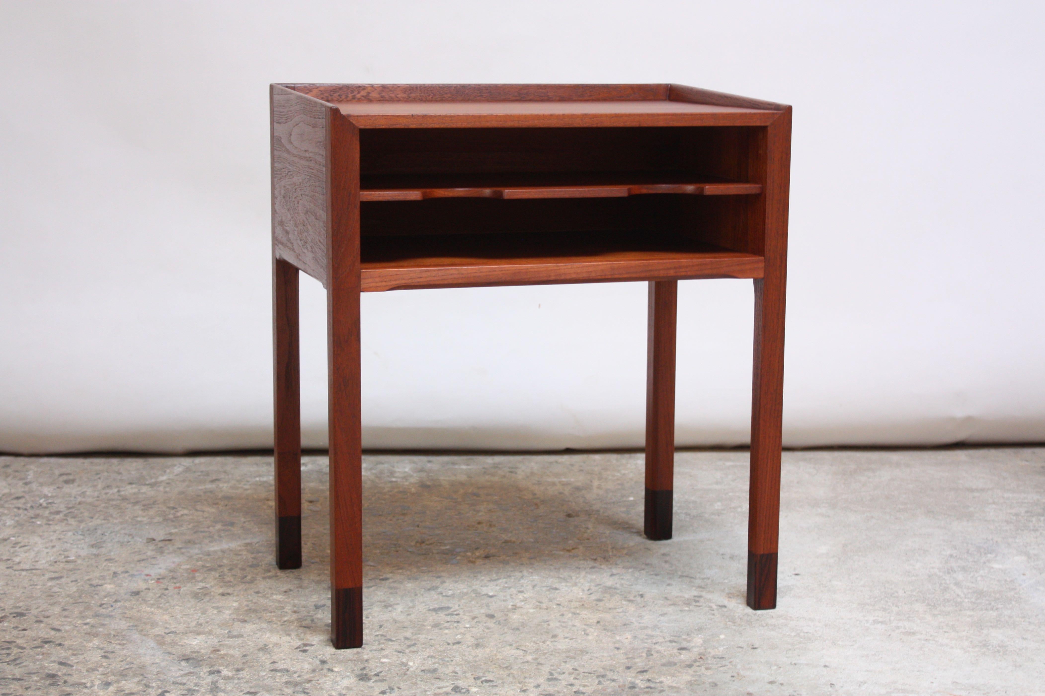 Danish Teak and Rosewood Side Table Designed for the Rigspolitiet Headquarters In Good Condition For Sale In Brooklyn, NY