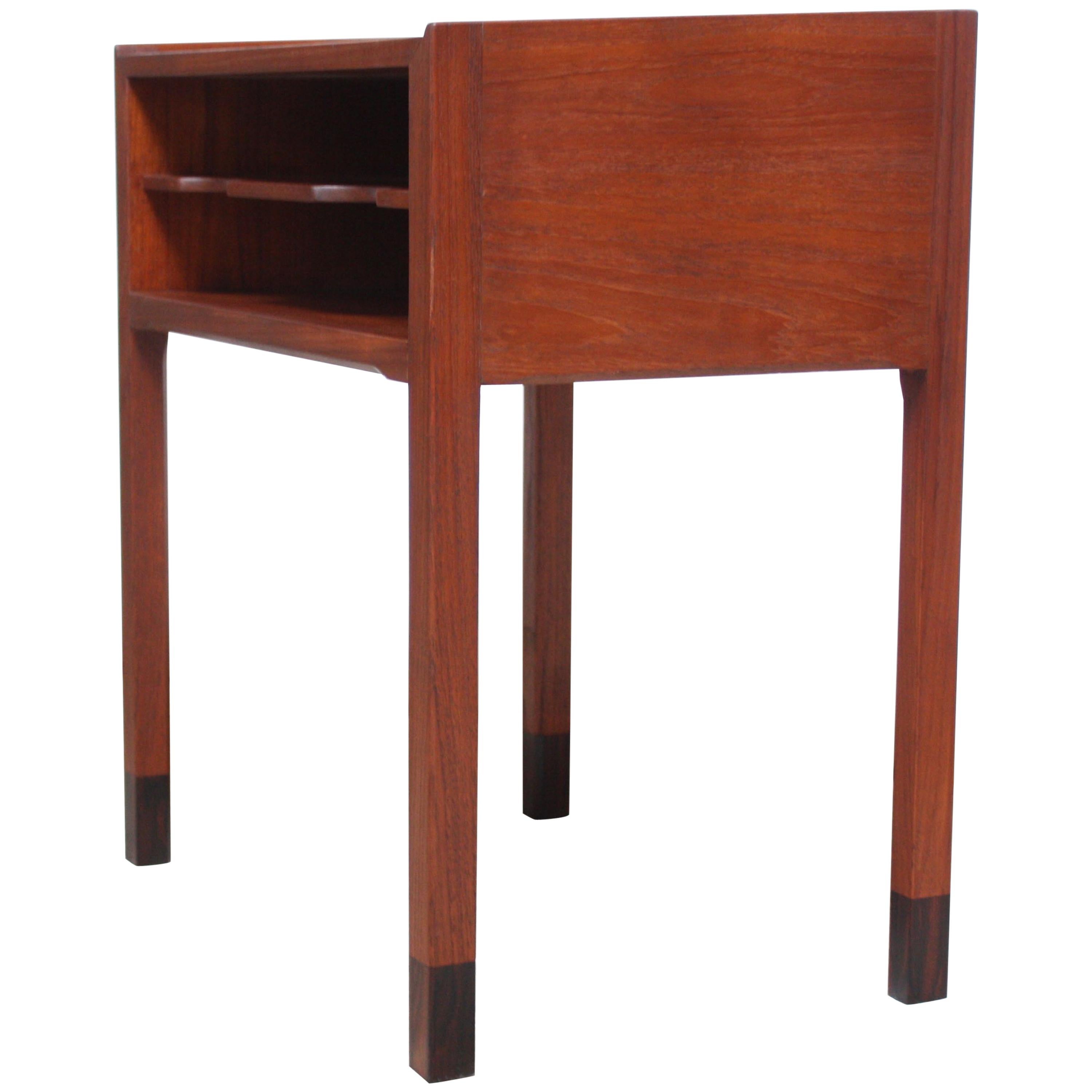 Danish Teak and Rosewood Side Table Designed for the Rigspolitiet Headquarters For Sale
