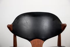 Danish Teak and Skai Desk Chair by Arne Vodder for Vamo Sonderborg