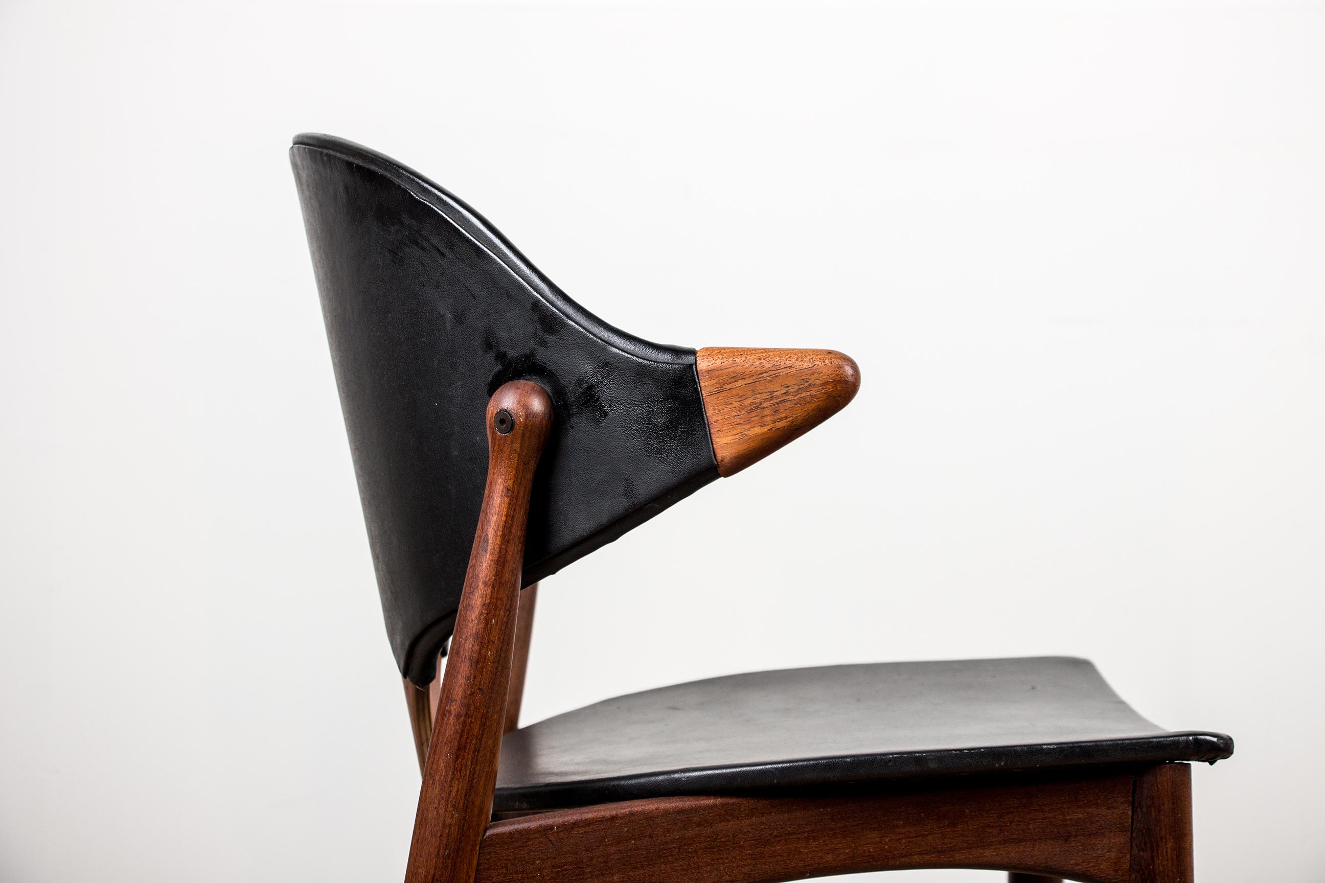 Danish Teak and Skai Desk Chair by Arne Vodder for Vamo Sonderborg 3