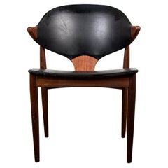 Danish Teak and Skai Desk Chair by Arne Vodder for Vamo Sonderborg