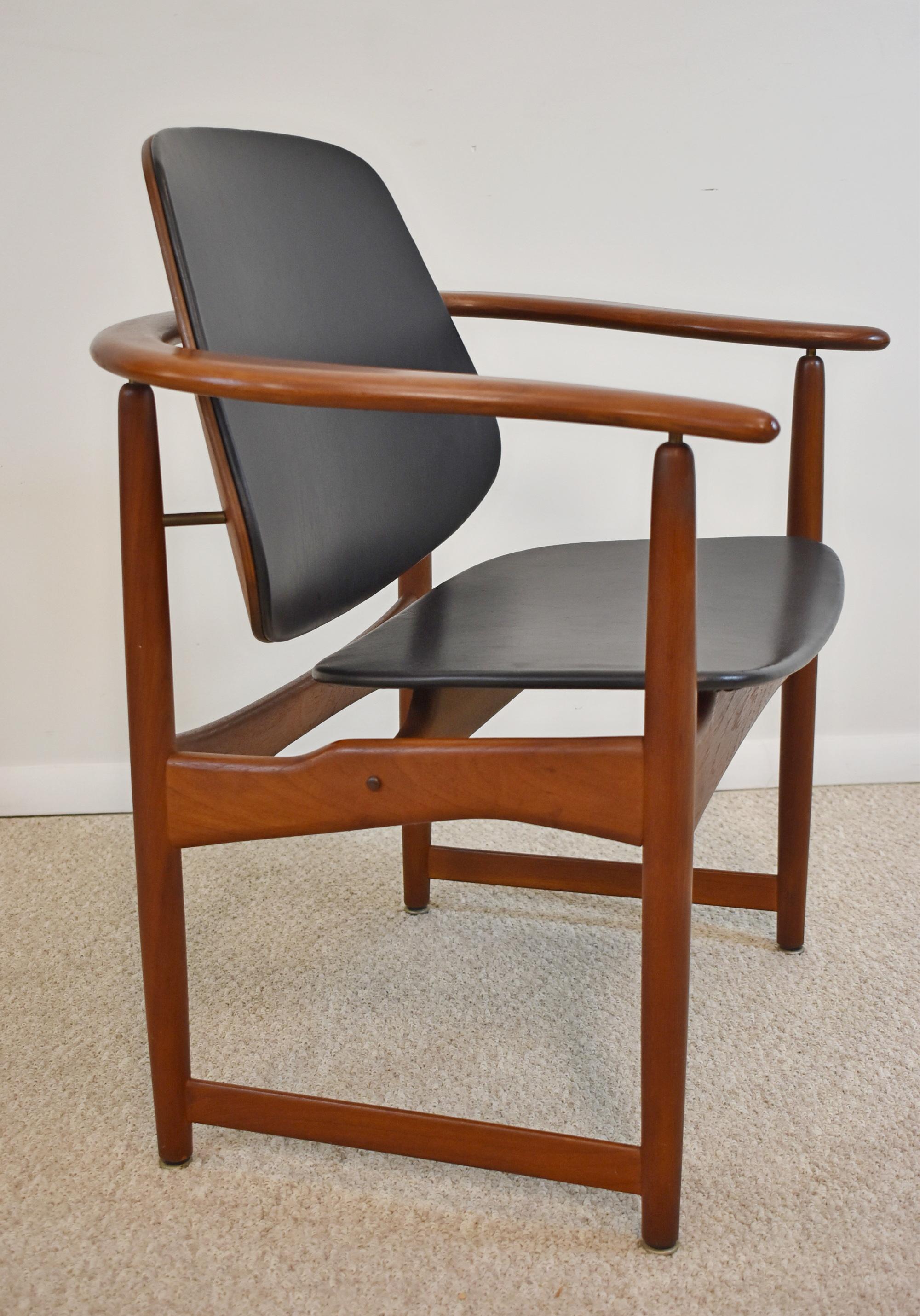 Danish Teak Armchair by Arne Hovmand-Olsen Mid-Century Modern In Good Condition For Sale In Toledo, OH