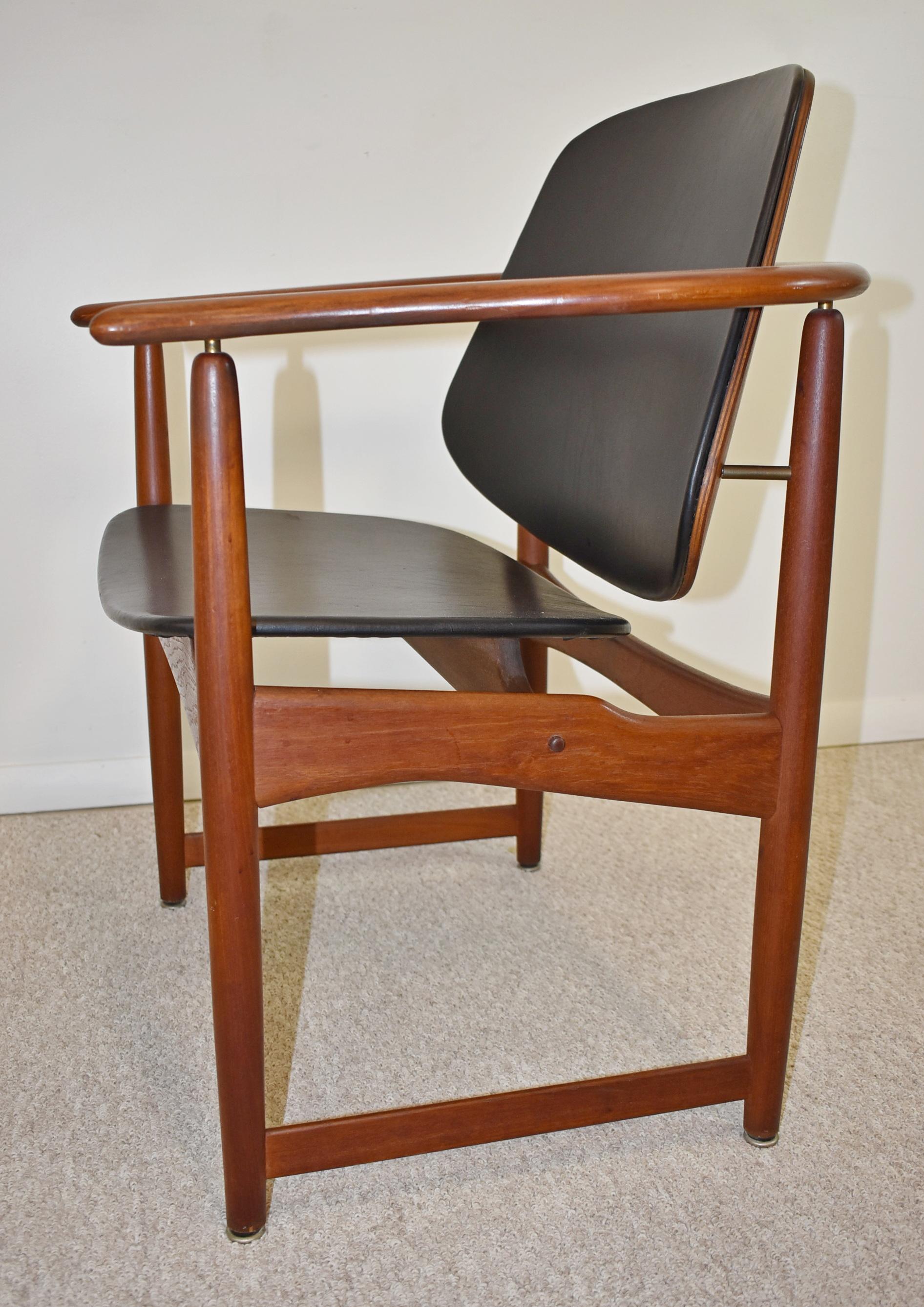 Mid-20th Century Danish Teak Armchair by Arne Hovmand-Olsen Mid-Century Modern For Sale