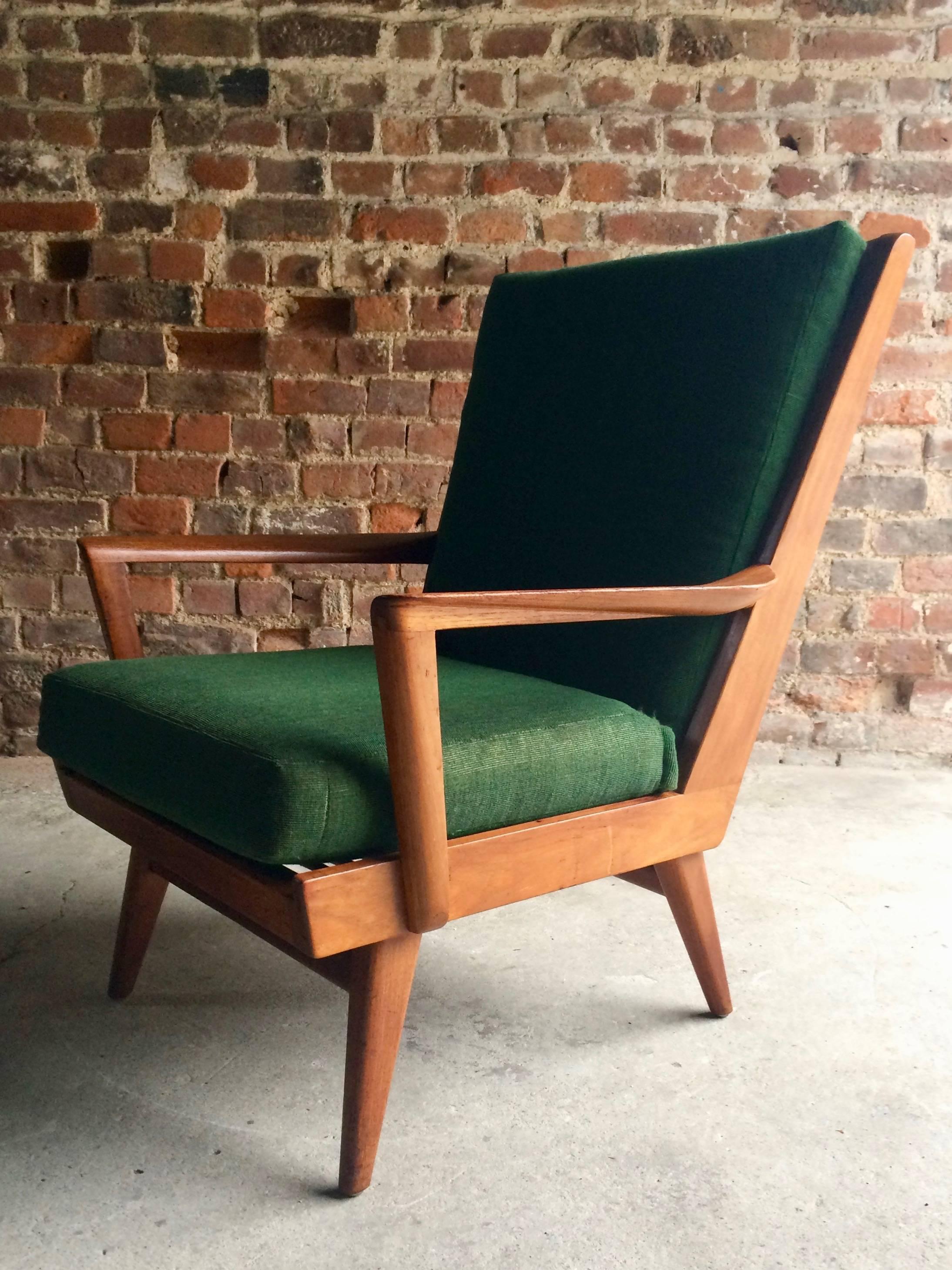 Mid-Century Modern Danish Teak Armchair Lounge Chair Midcentury 1950s Scandinavian Style