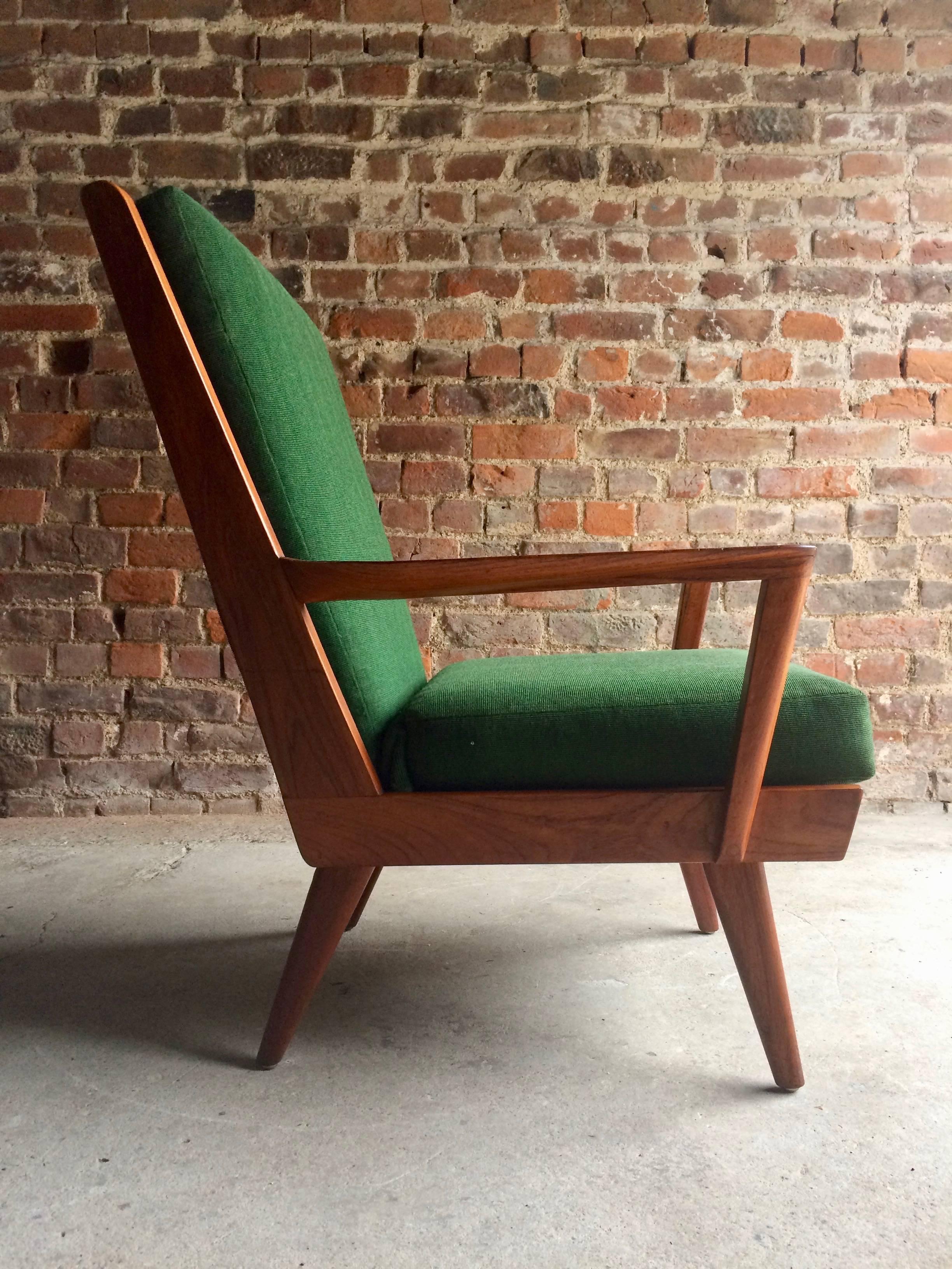 Mid-20th Century Danish Teak Armchair Lounge Chair Midcentury 1950s Scandinavian Style