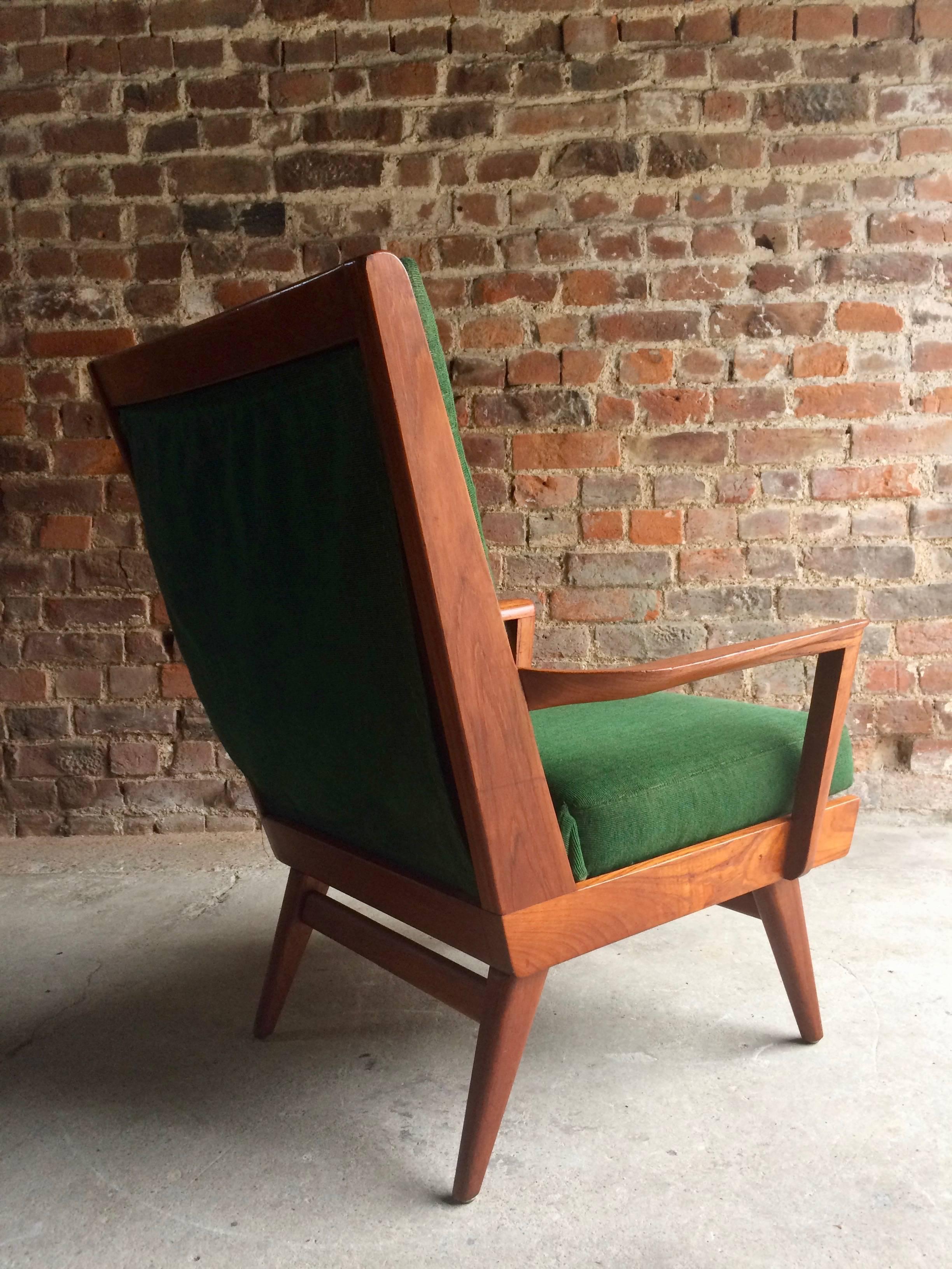 Danish Teak Armchair Lounge Chair Midcentury 1950s Scandinavian Style 1