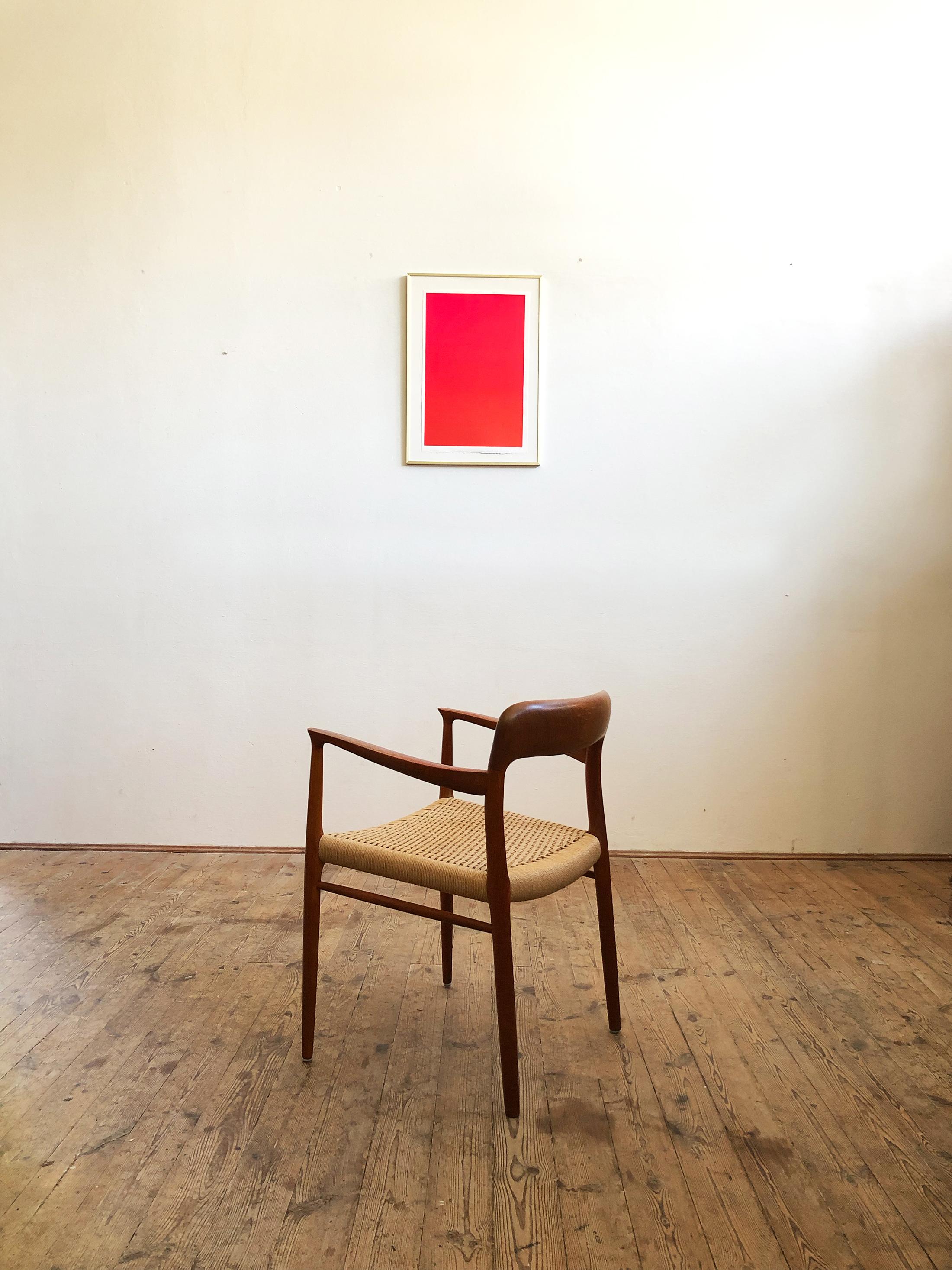 Mid-Century Modern Danish Teak Armchair, Model 56 by Niels O. Møller with New Papercord Seat