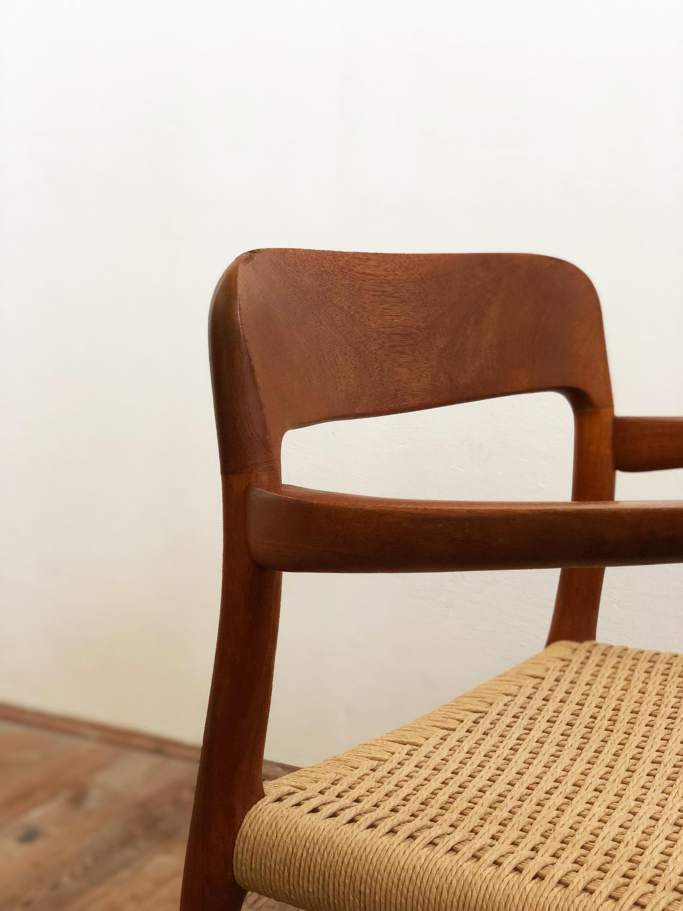 Danish Teak Armchair, Model 56 by Niels O. Møller with New Papercord Seat 2