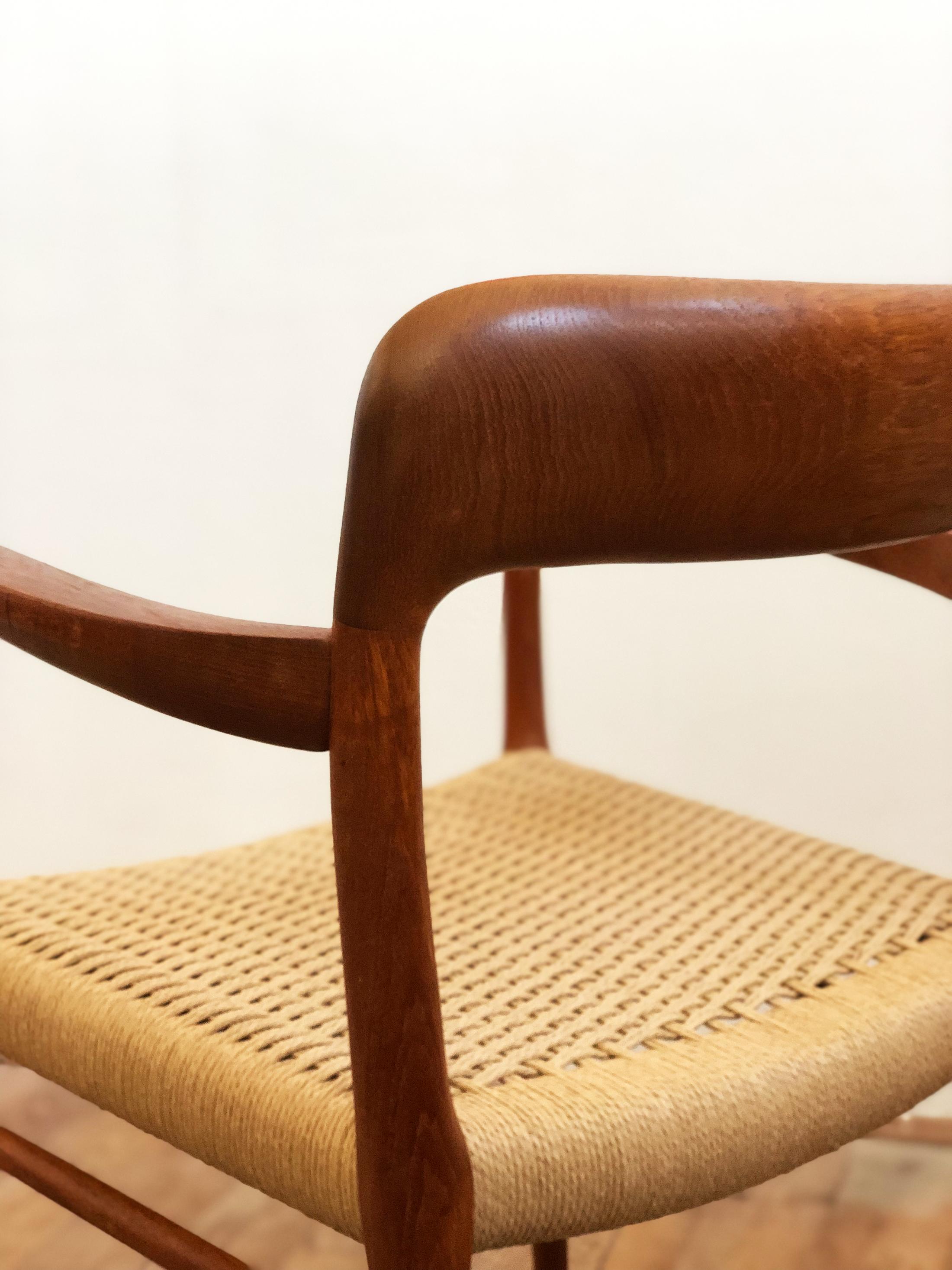 Danish Teak Armchair, Model 56 by Niels O. Møller with New Papercord Seat 3