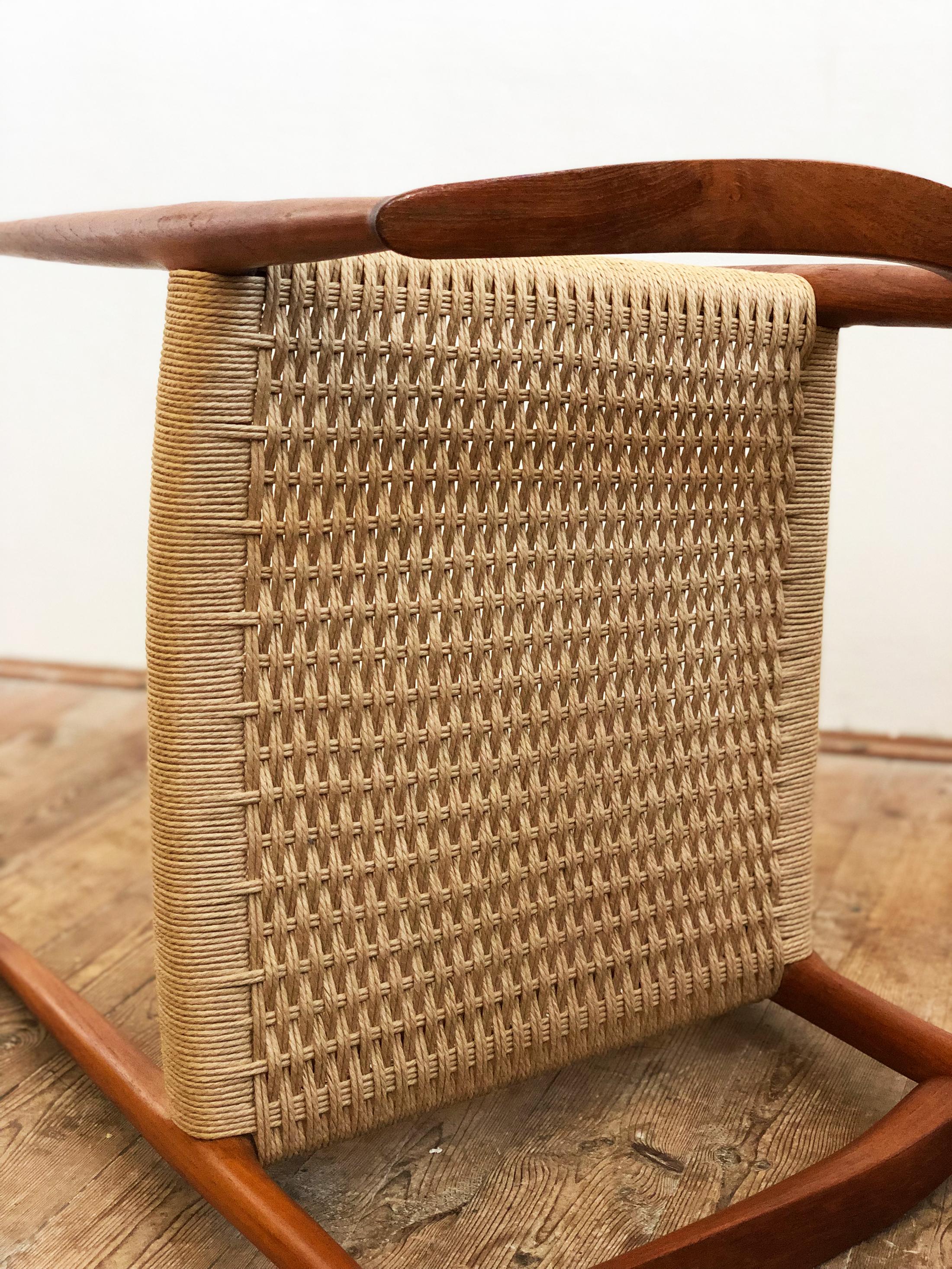 Danish Teak Armchair, Model 56 by Niels O. Møller with New Papercord Seat 4
