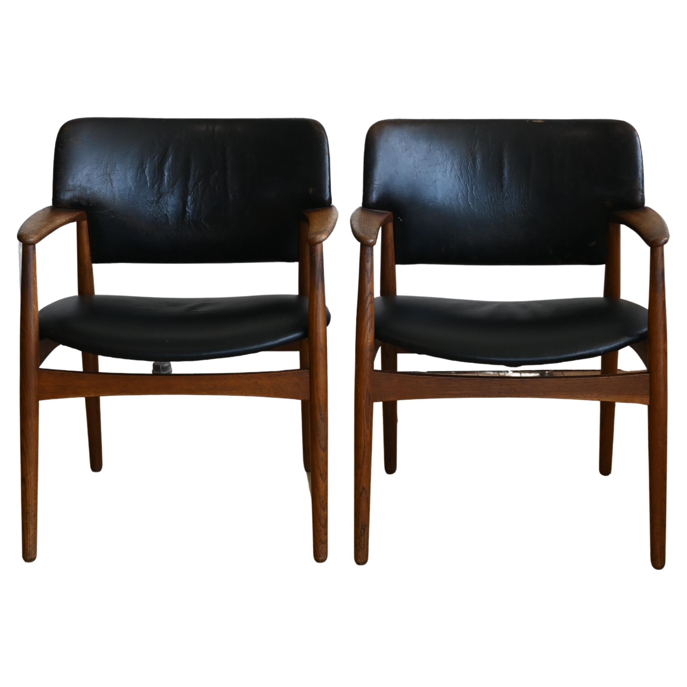Danish Teak Armchairs, a pair For Sale