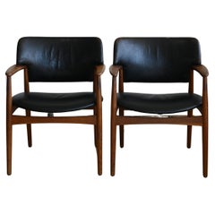 Danish Teak Armchairs, a pair