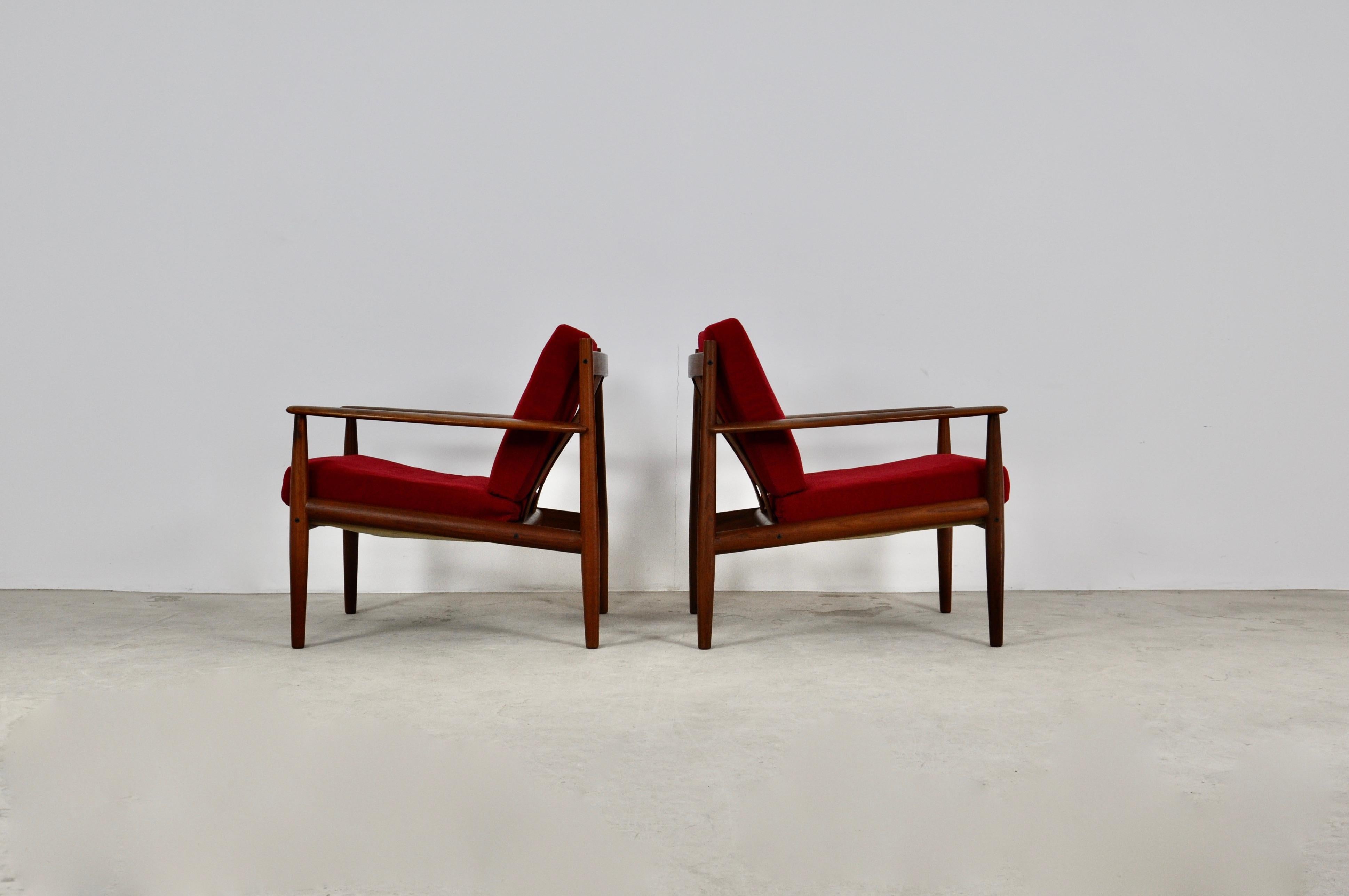 Danish Teak Armchairs by Grete Jalk for France & Søn, 1960s 2