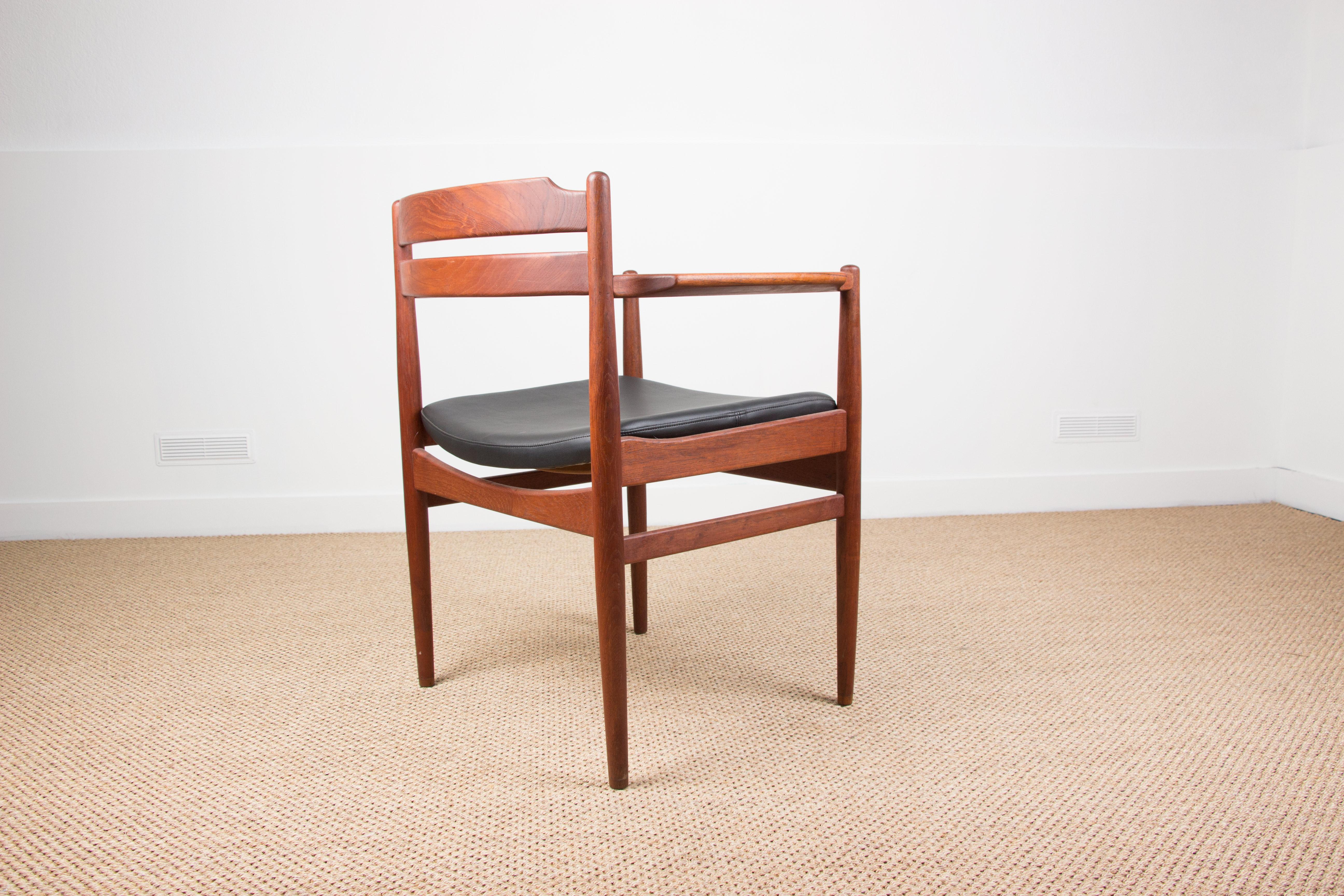 Faux Leather Danish Teak Armchairs by Poul Volther for Sorø Stolefabrik, 1960s, Set of 2