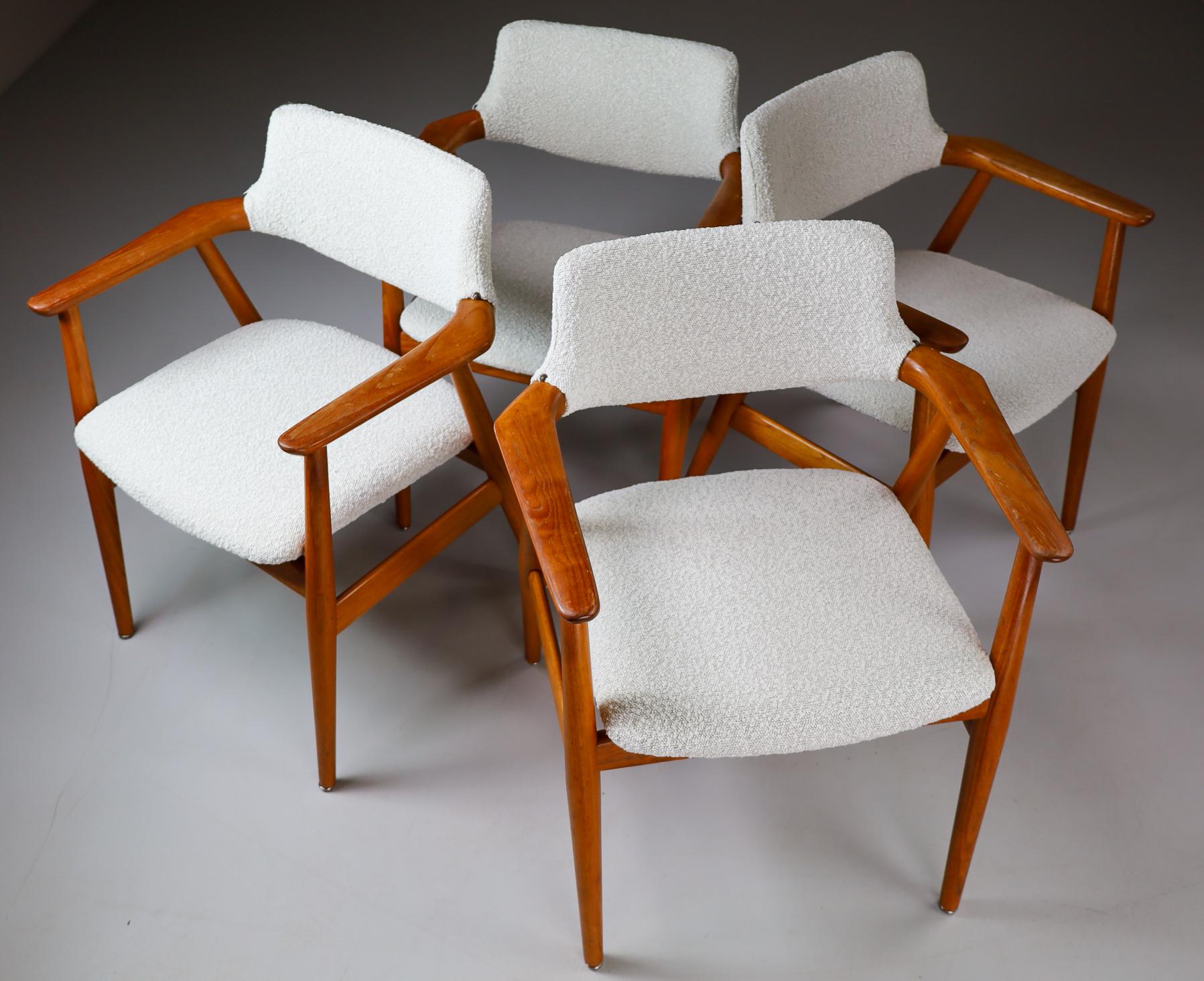 Dänische Sessel aus Teakholz GM11 von Svend Aage Eriksen mit neuem Boucle-Stoff, 1960er Jahre (Skandinavische Moderne) im Angebot