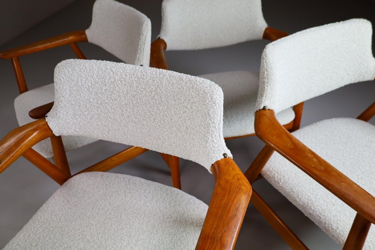 Danish Teak Armchairs GM11 by Svend Aage Eriksen in New Boucle Fabric, 1960s For Sale 4