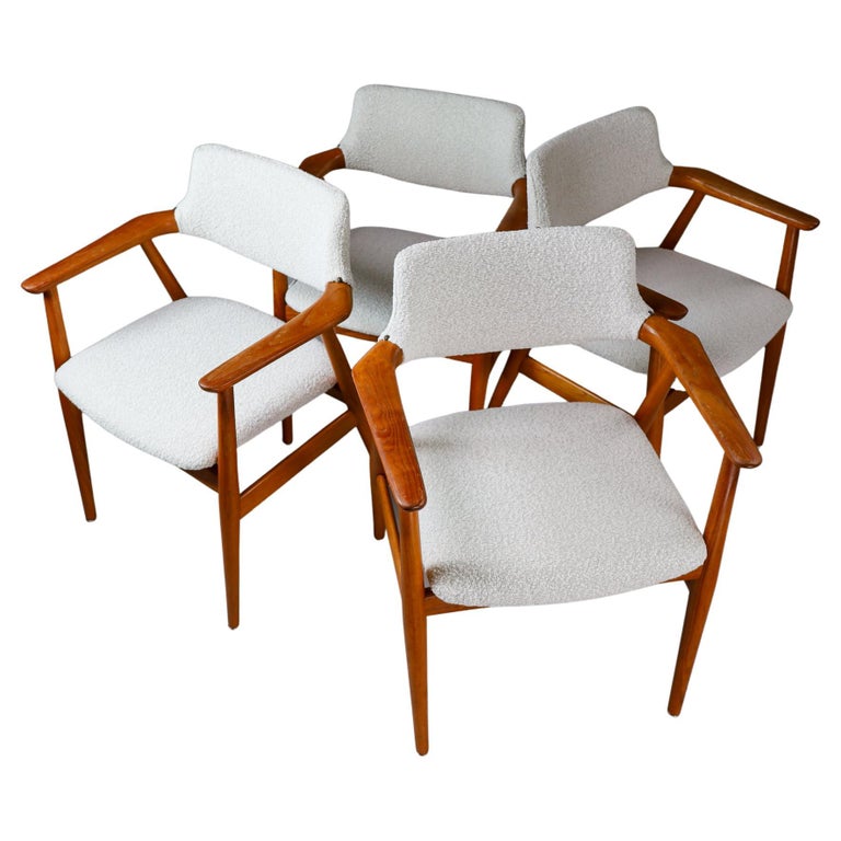 Danish Teak Armchairs GM11 by Svend Aage Eriksen in New Boucle Fabric, 1960s For Sale