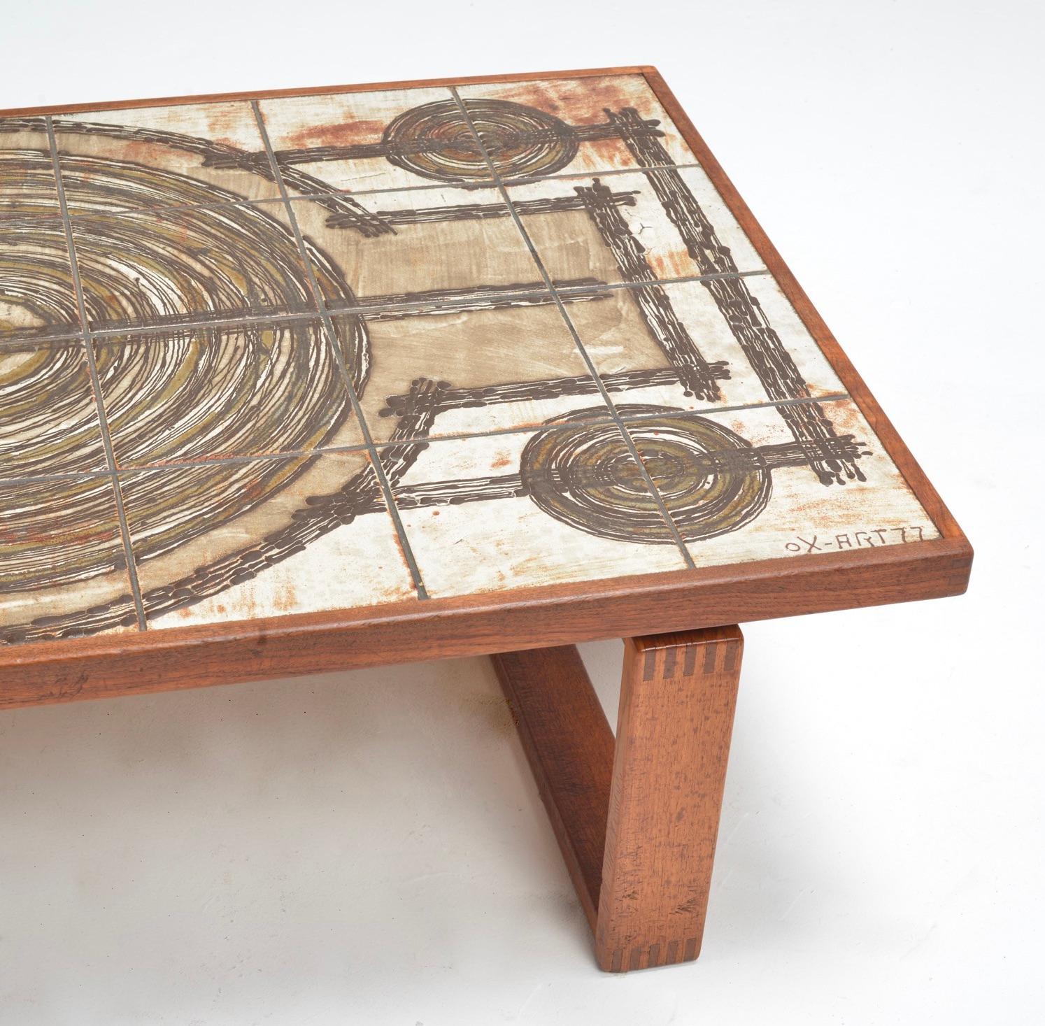 Ceramica Divano o tavolino in teak danese di Ox Art in vendita