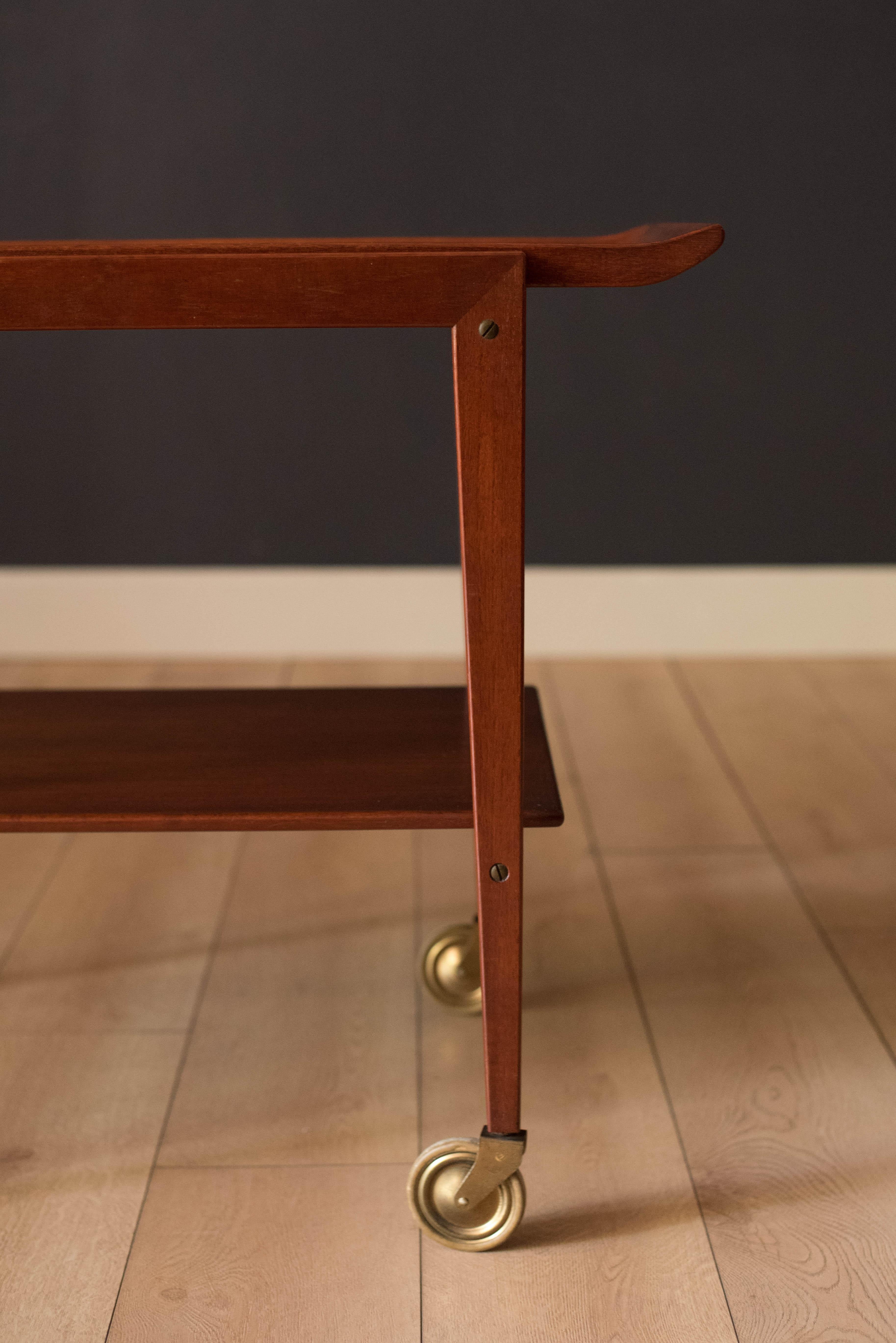 Danish Teak Bar Cart by Peter Hvidt & Orla Mølgaard-Nielsen In Good Condition In San Jose, CA