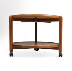 Danish Teak Bar Cart with Removable Tray, 1960s