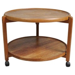 Danish Teak Bar Cart with Removable Tray, 1960s