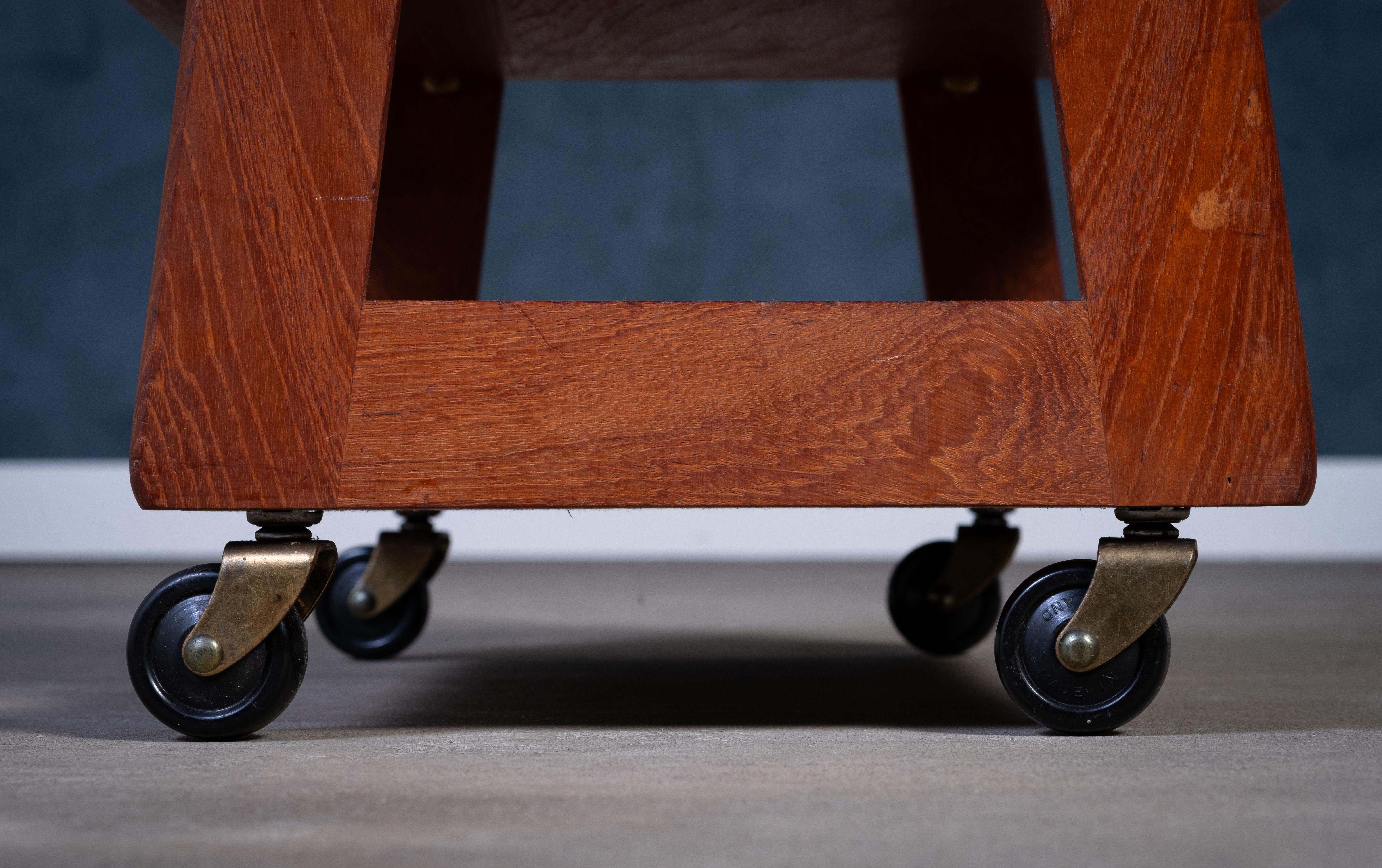 Danish Teak Bar / Serving Trolley with Champagne Bucket, 1960s For Sale 7