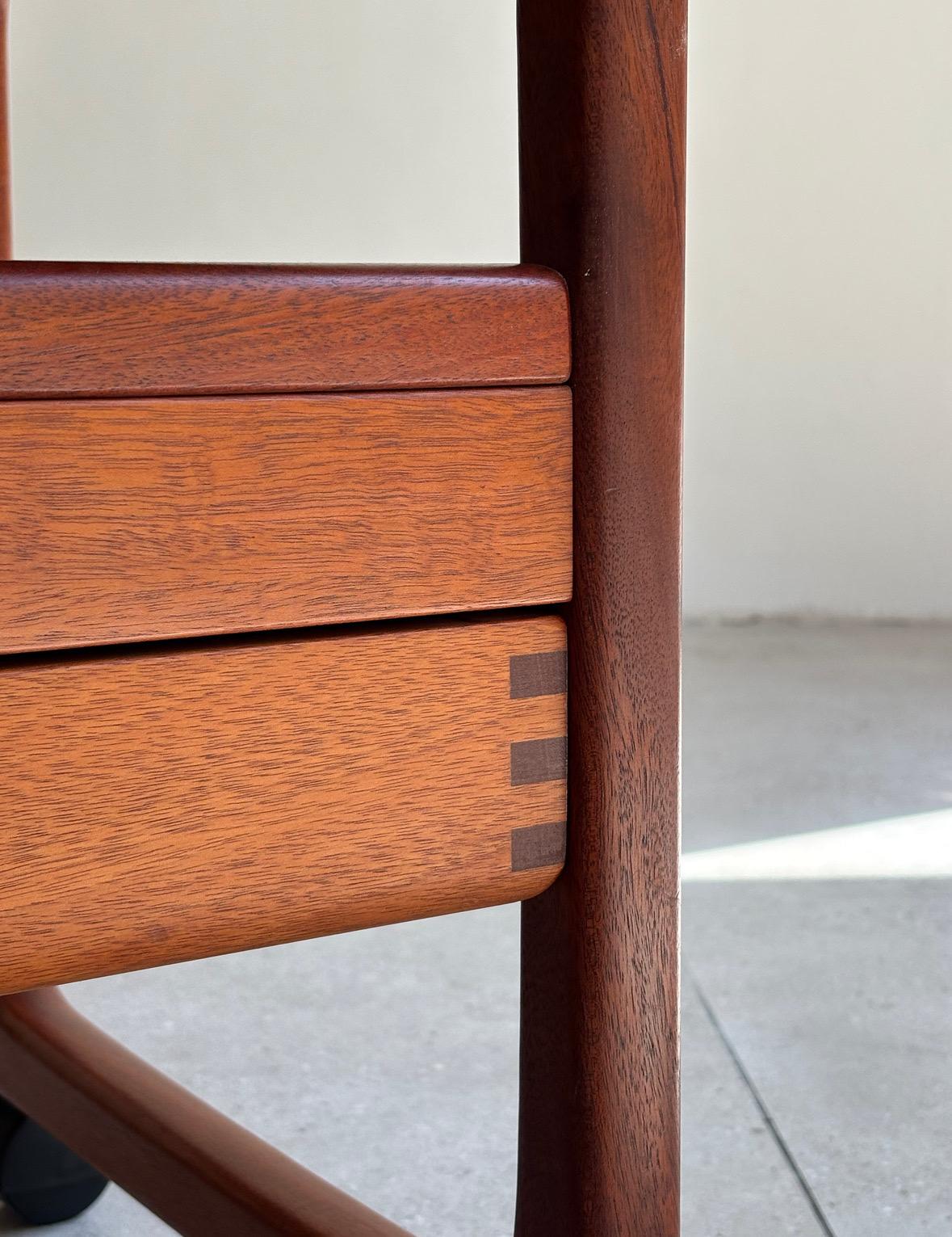 Metà XX secolo Carrello bar danese in teak di Peter Brink per BR Møbler Gelsted, Danimarca, anni '60 in vendita