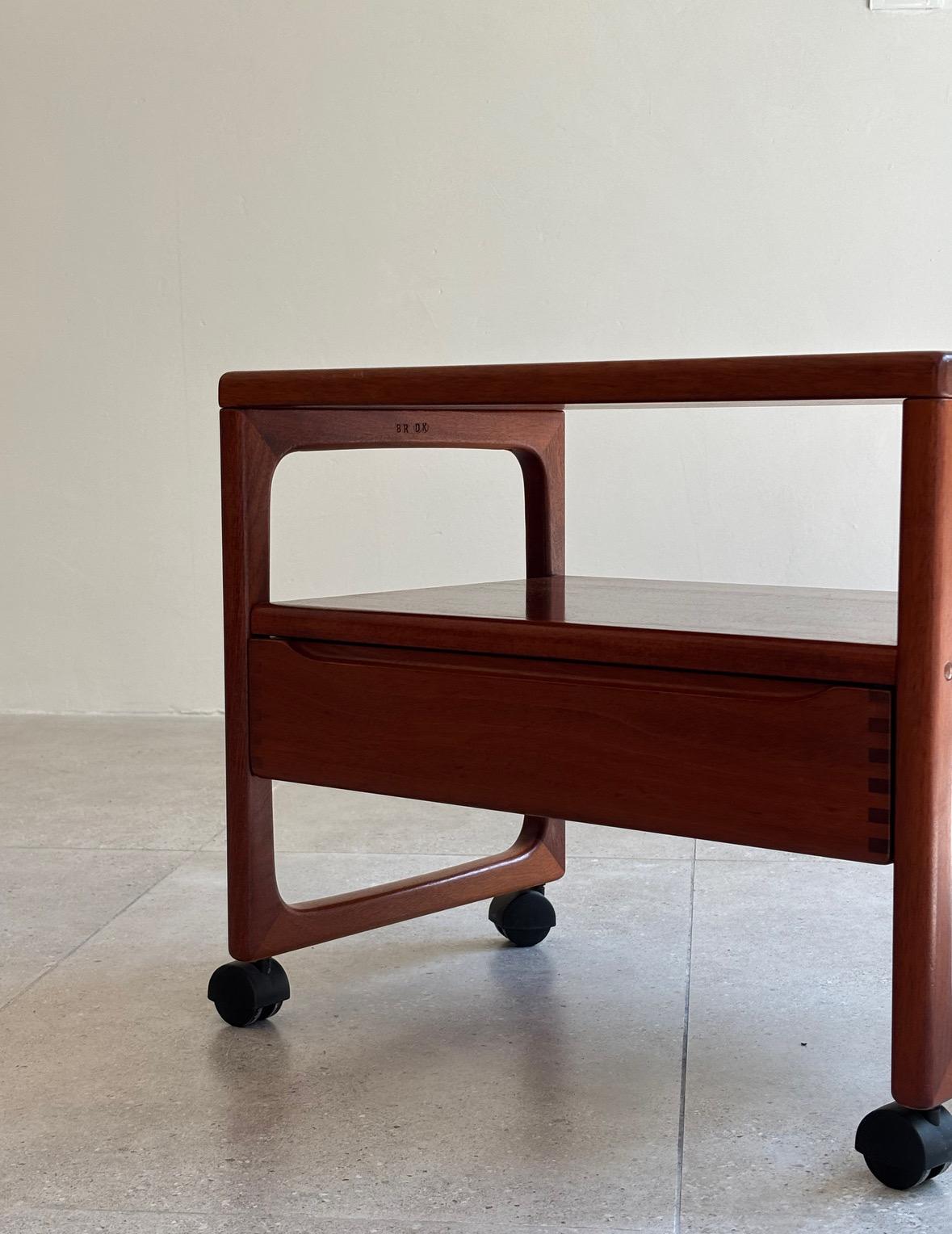 Teak Carrello bar danese in teak di Peter Brink per BR Møbler Gelsted, Danimarca, anni '60 in vendita