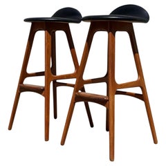 Danish Teak Barstools by Erik Buch for O.D. Møbler, 1961